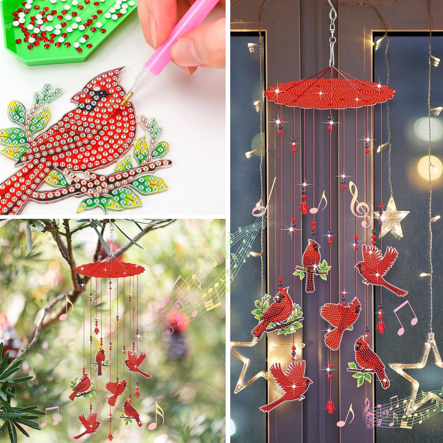 Campana de Viento Yousoontic Cardenal Pintura de Diamante 6-7 cm