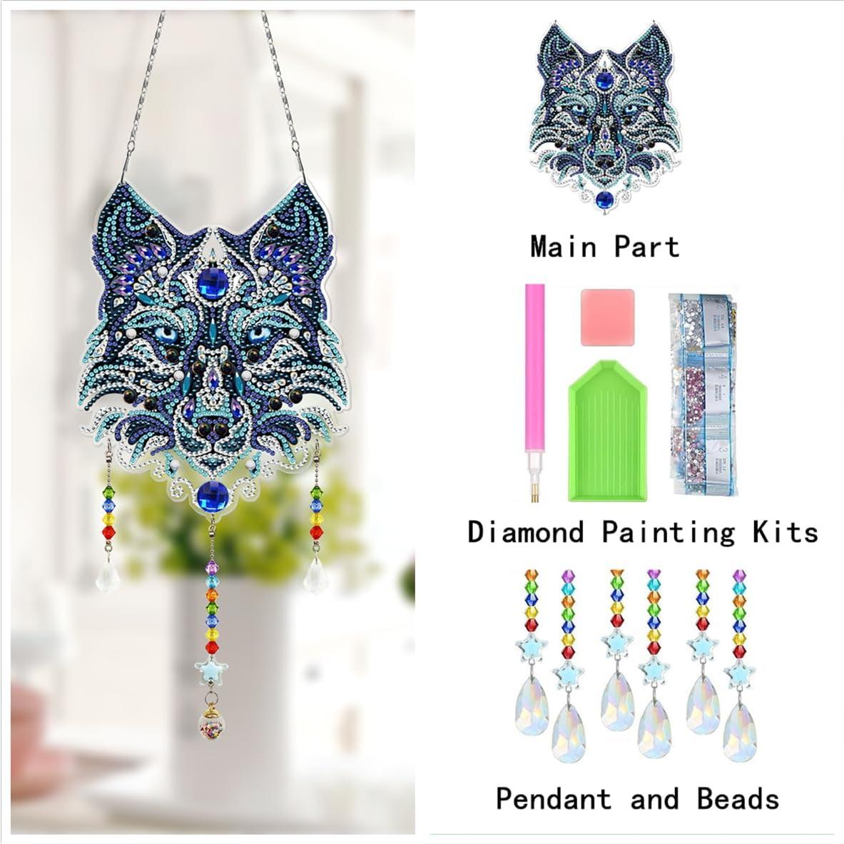 Adorno de Cristal Eimilaly Lobo de Hielo 20x20 cm