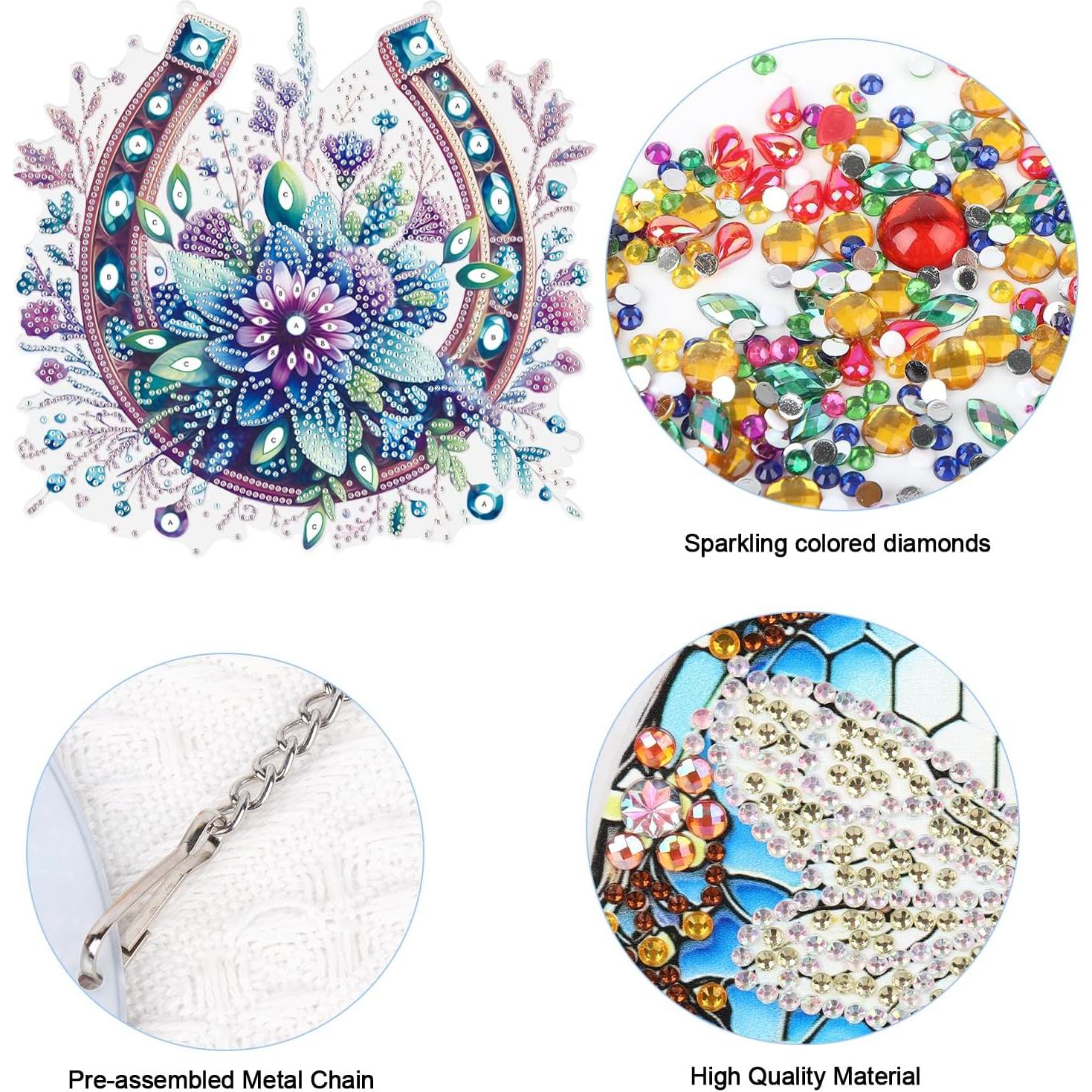 Kit de Pintura de Diamante JISHSHAY 16x16 cm Flor de Herradura