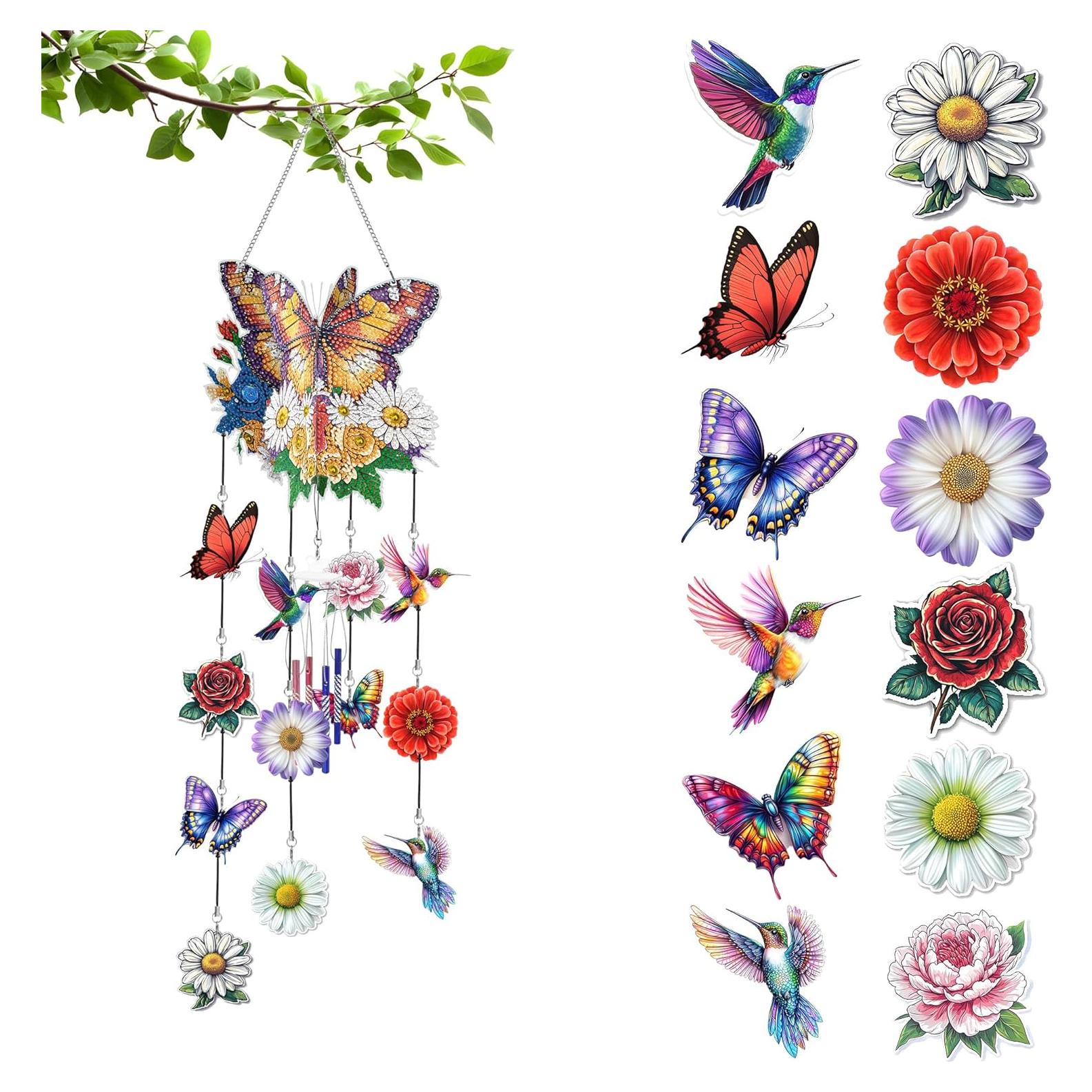 Campana de Viento LOMSIOY 3D Mariposa Acrílico DIY 72.9 cm