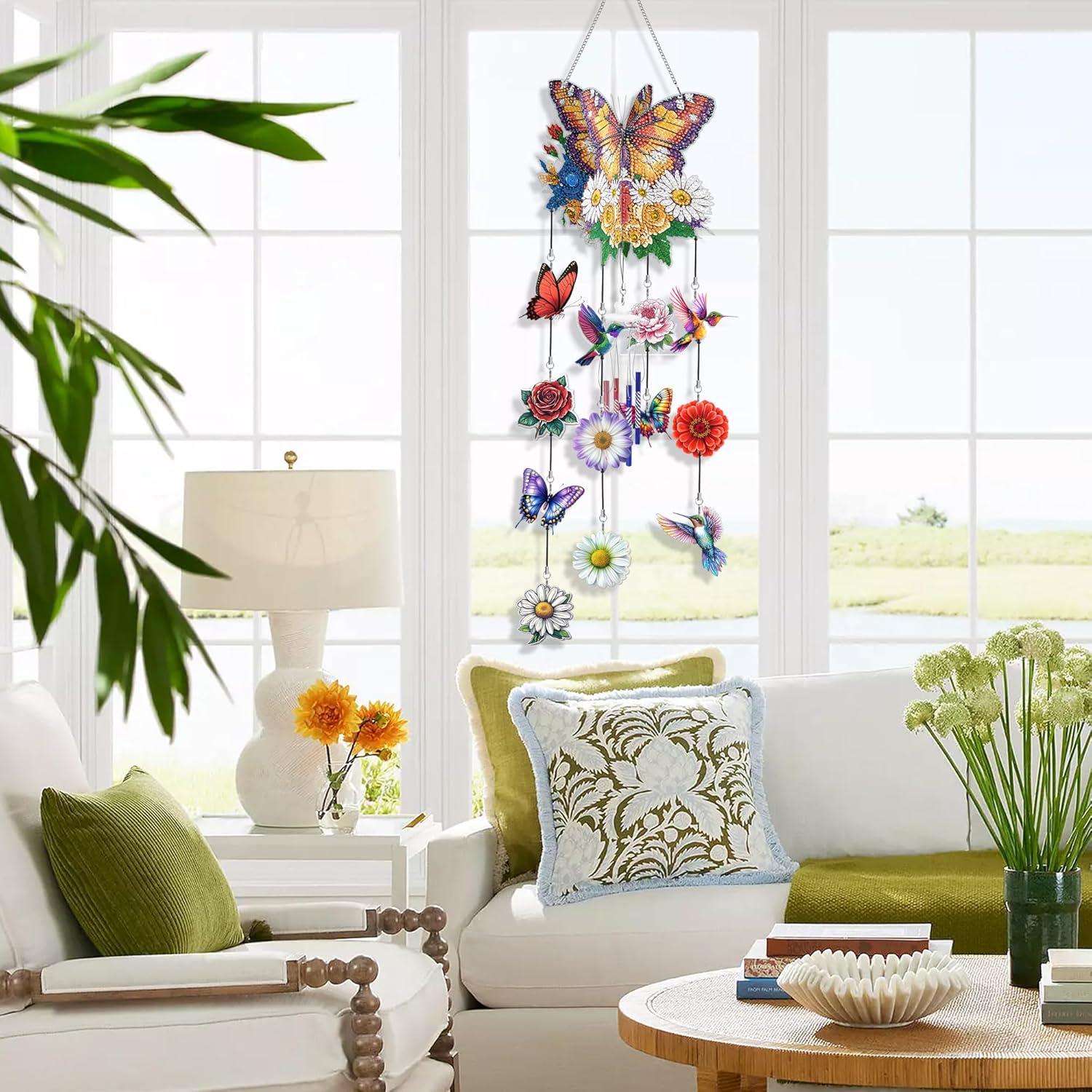 Campana de Viento LOMSIOY 3D Mariposa Acrílico DIY 72.9 cm