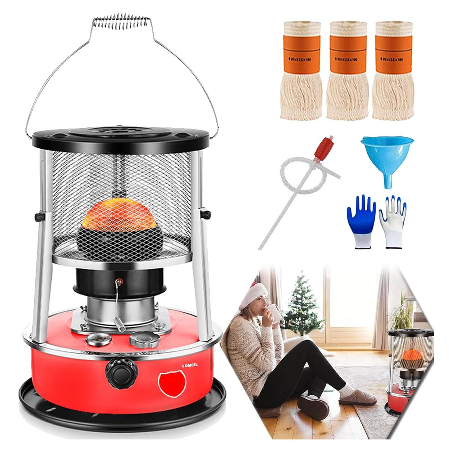 Calentador de Queroseno YEXLXLN 9000 BTU Portátil 4.6L Rojo