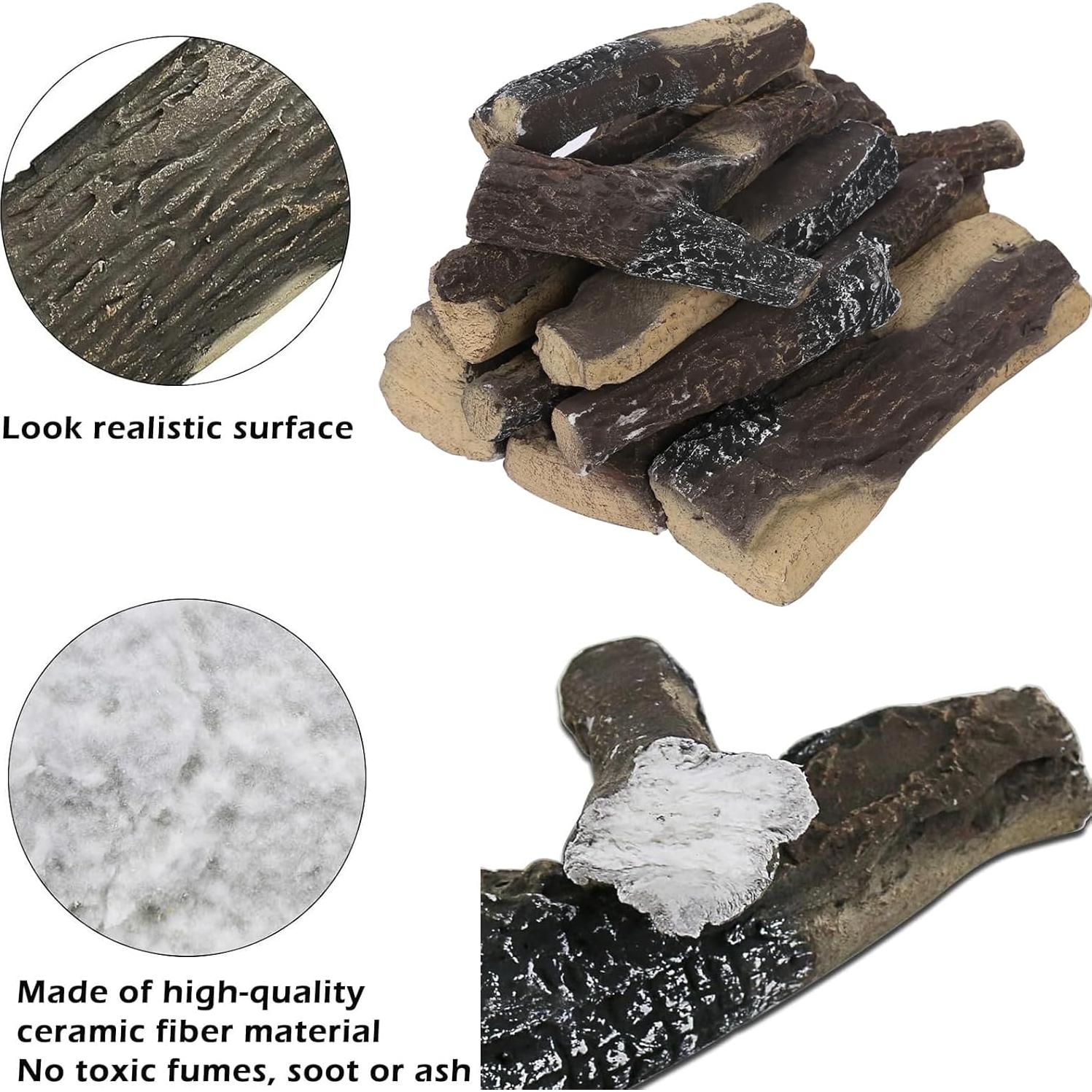 Juego de 10 Registros de Cerámica para Chimenea Hisencn