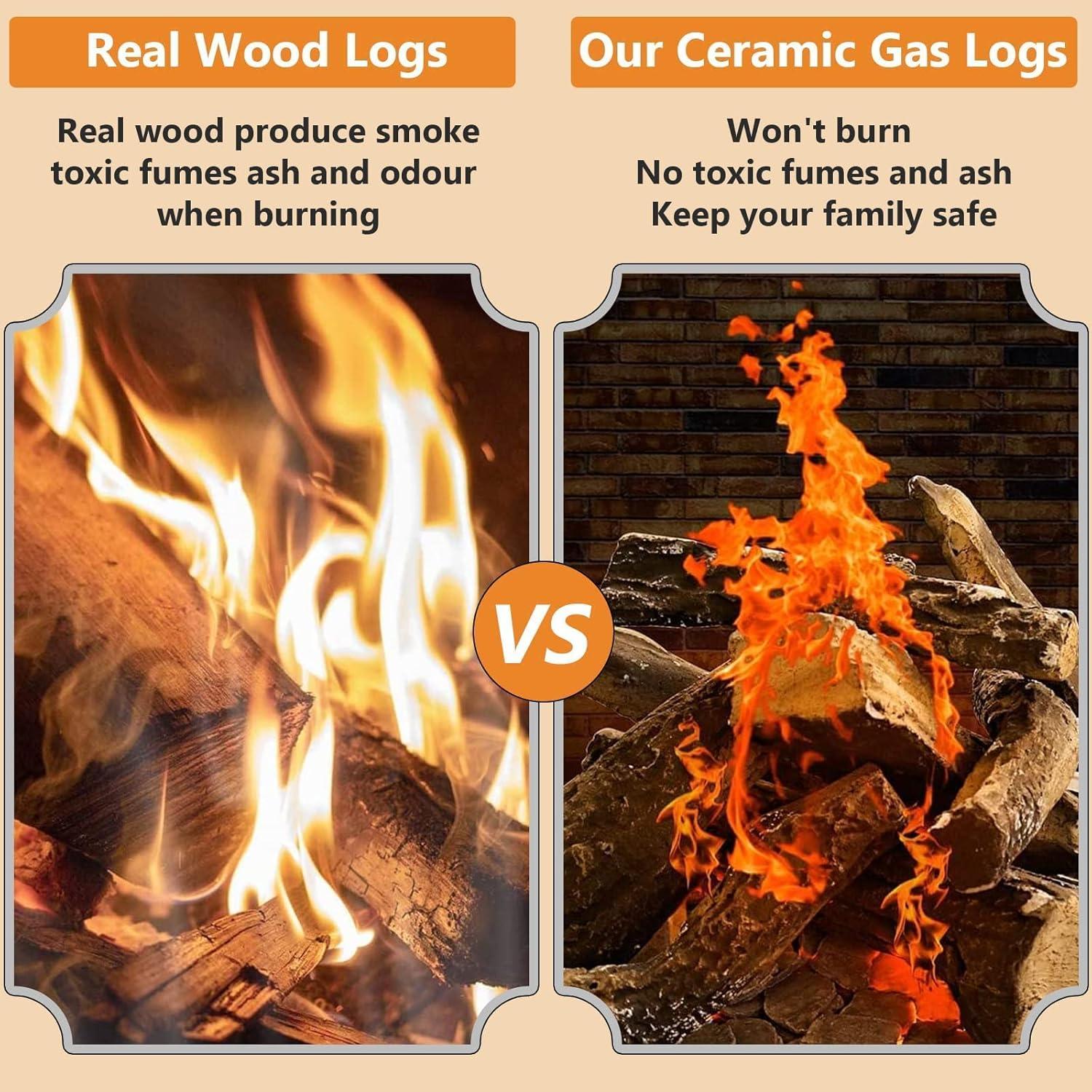 Juego de 10 Registros de Cerámica para Chimenea Hisencn