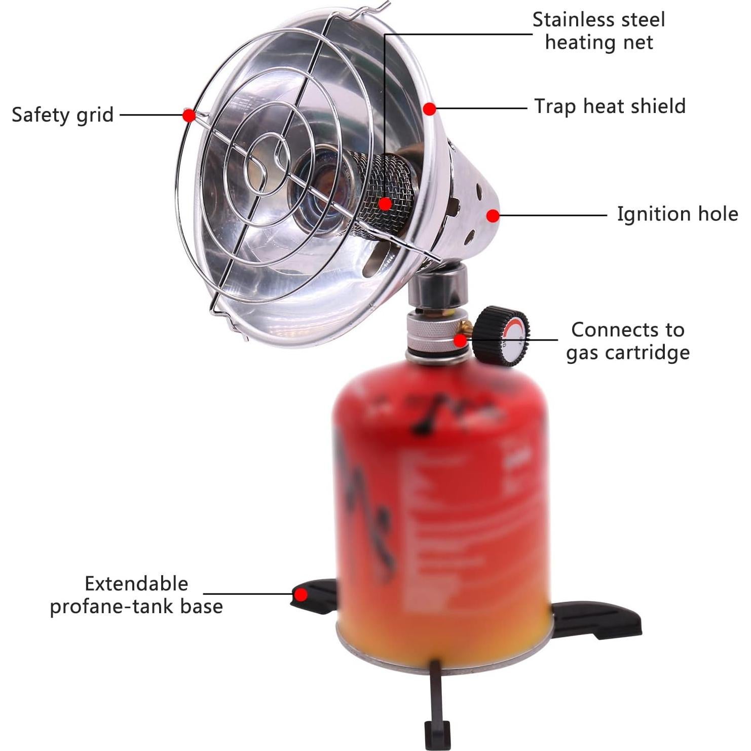 Calentador de Camping Portátil Lixada Gas Rápido 310g