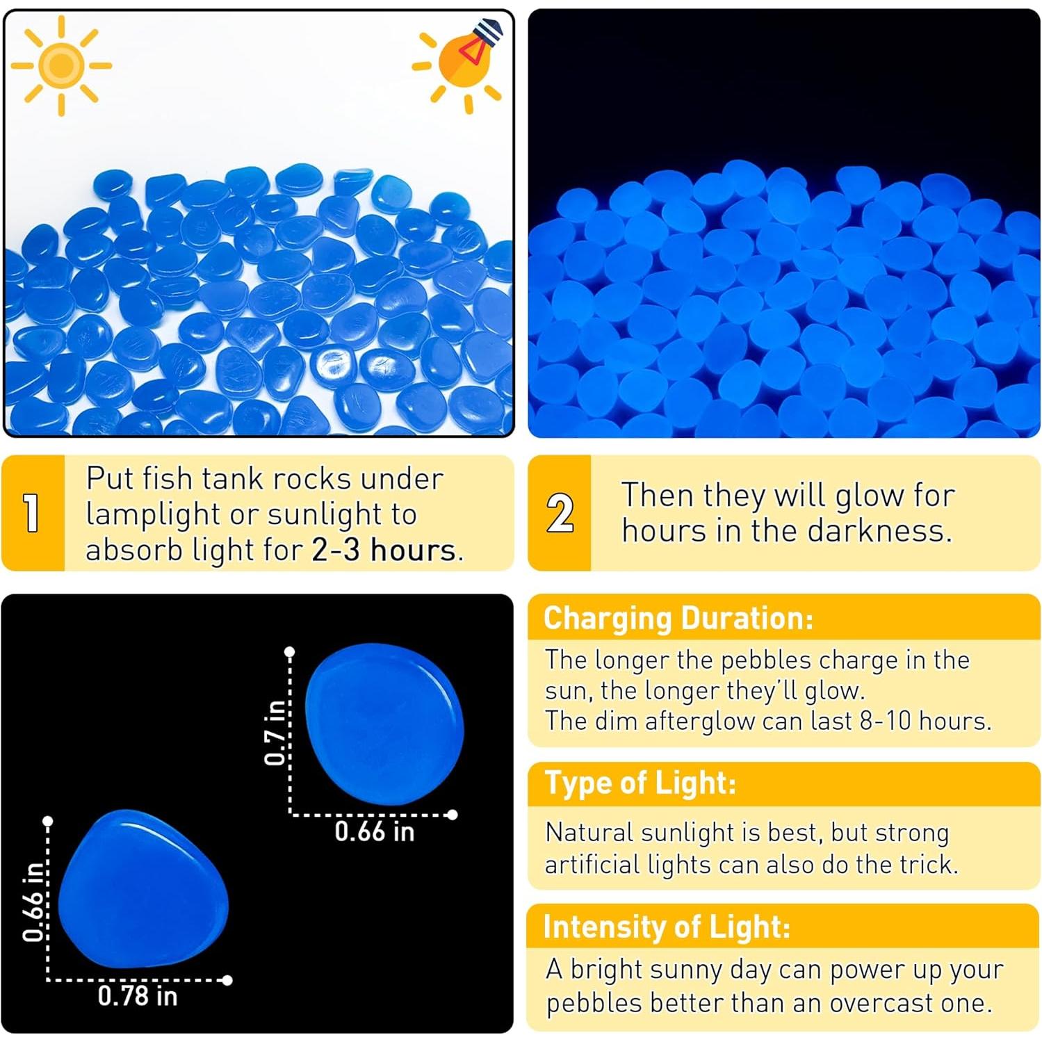 Rocas Brillantes en la Oscuridad Oun Nana 311 g Azul