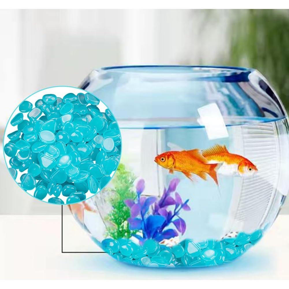 Elandy 200PCS Piedras Luminosa Azul Claro para Jardín y Acuario