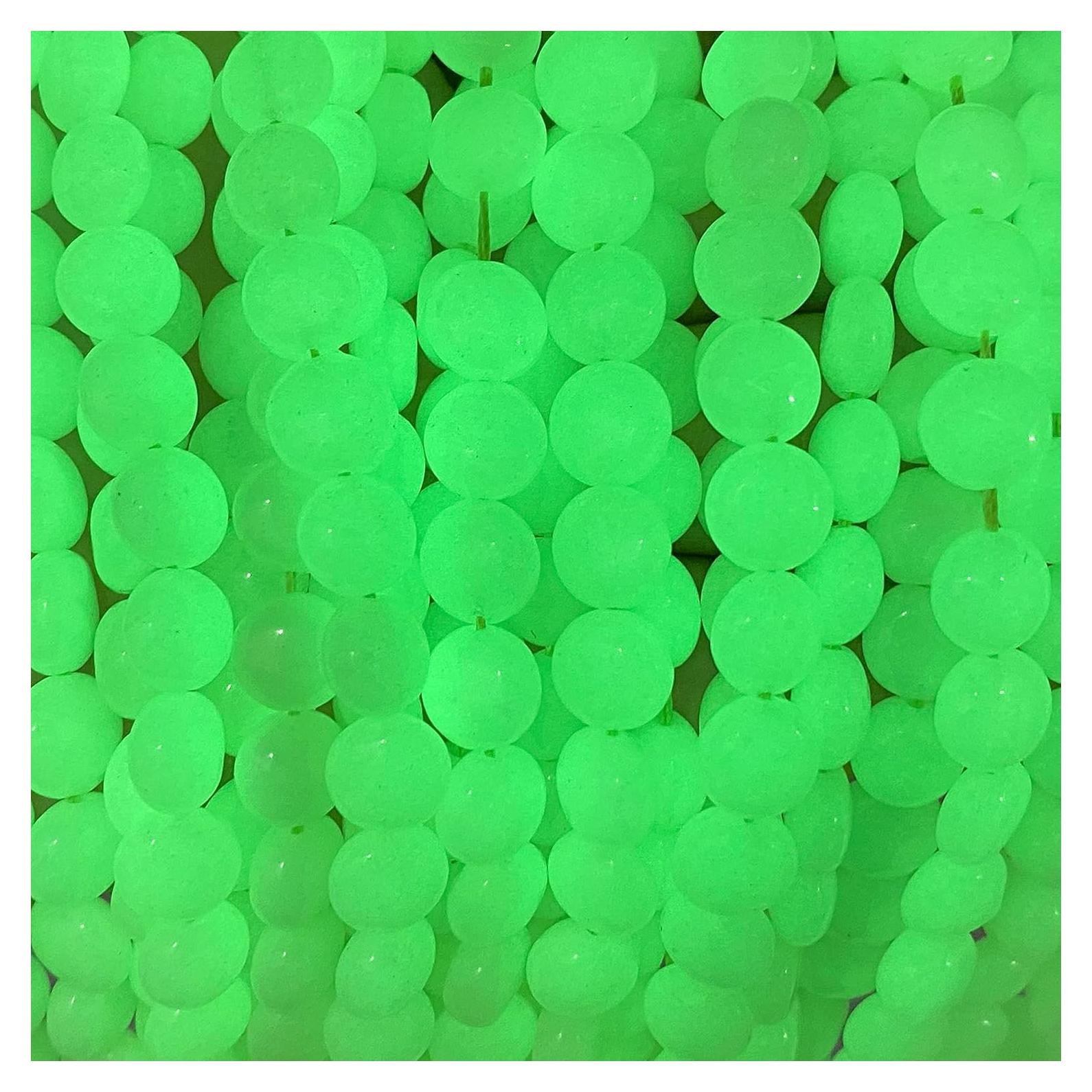 Perlas de Aragonito Verde Mexicano ABC GEMS 10mm Brillan en la Oscuridad