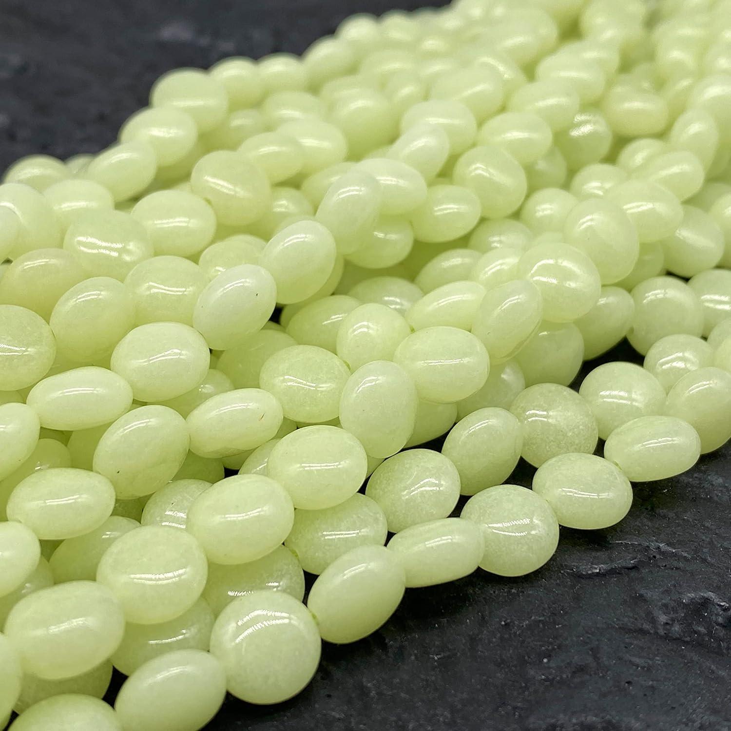 Perlas de Aragonito Verde Mexicano ABC GEMS 10mm Brillan en la Oscuridad