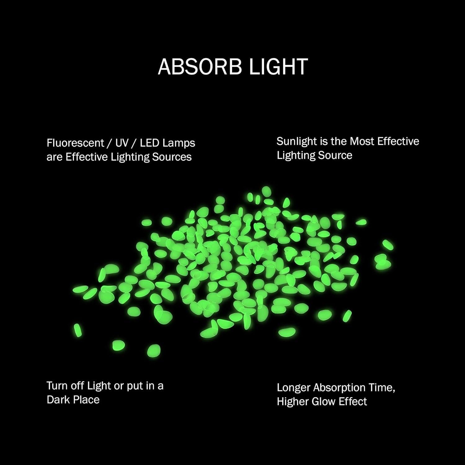 Piedras de Jardín Brillantes en la Oscuridad Pure Garden 200 Unidades