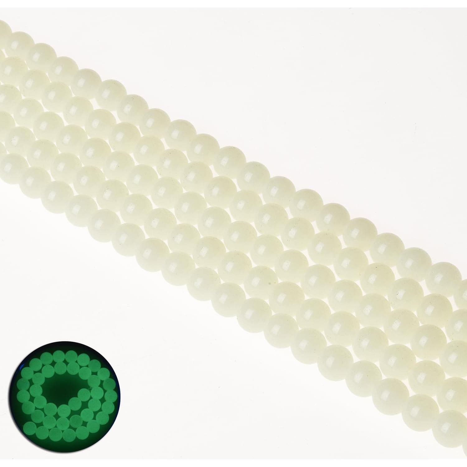 Perlas de Piedra Natural Brillantes en la Oscuridad 6mm - DIY