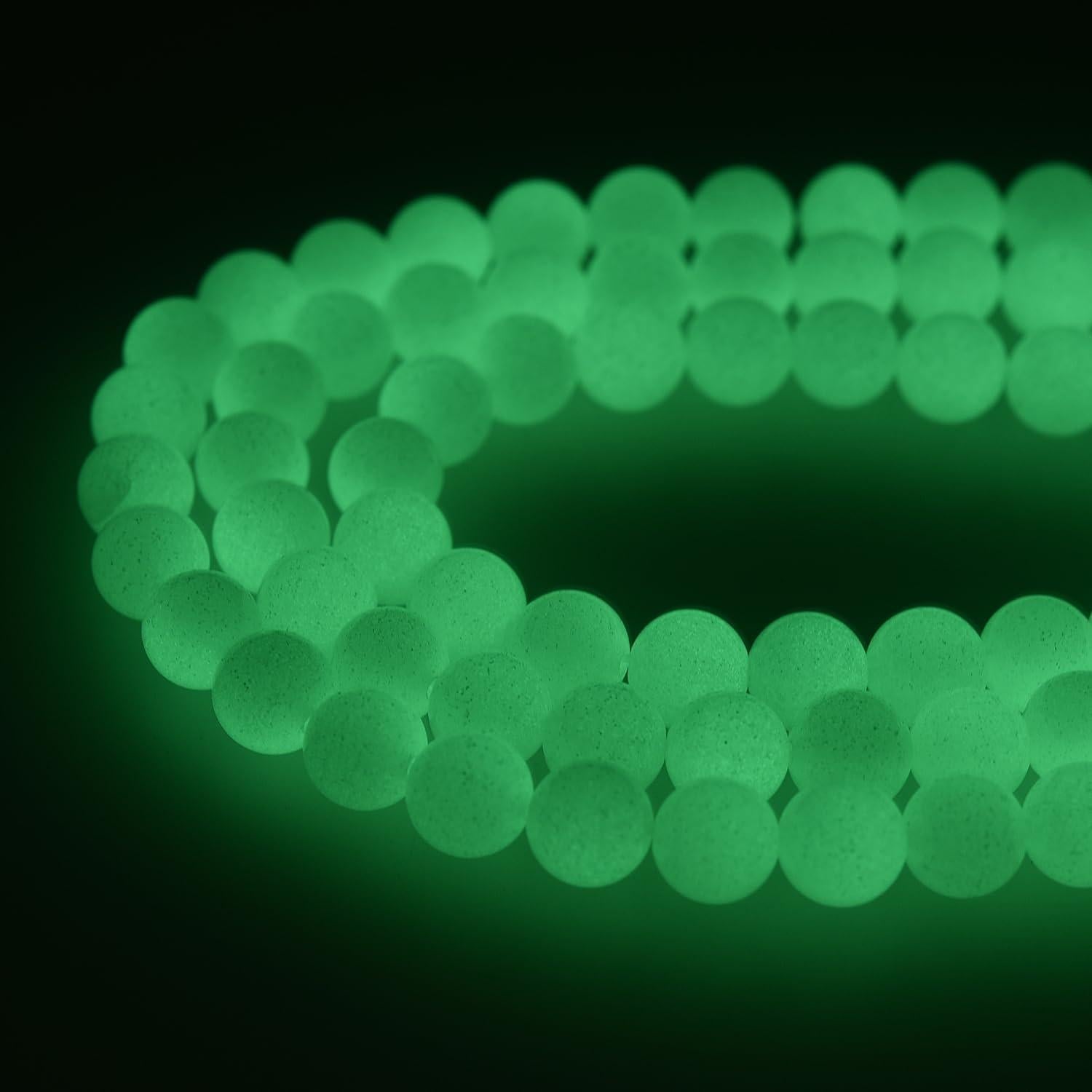 Perlas de Piedra Natural Brillantes en la Oscuridad 6mm - DIY