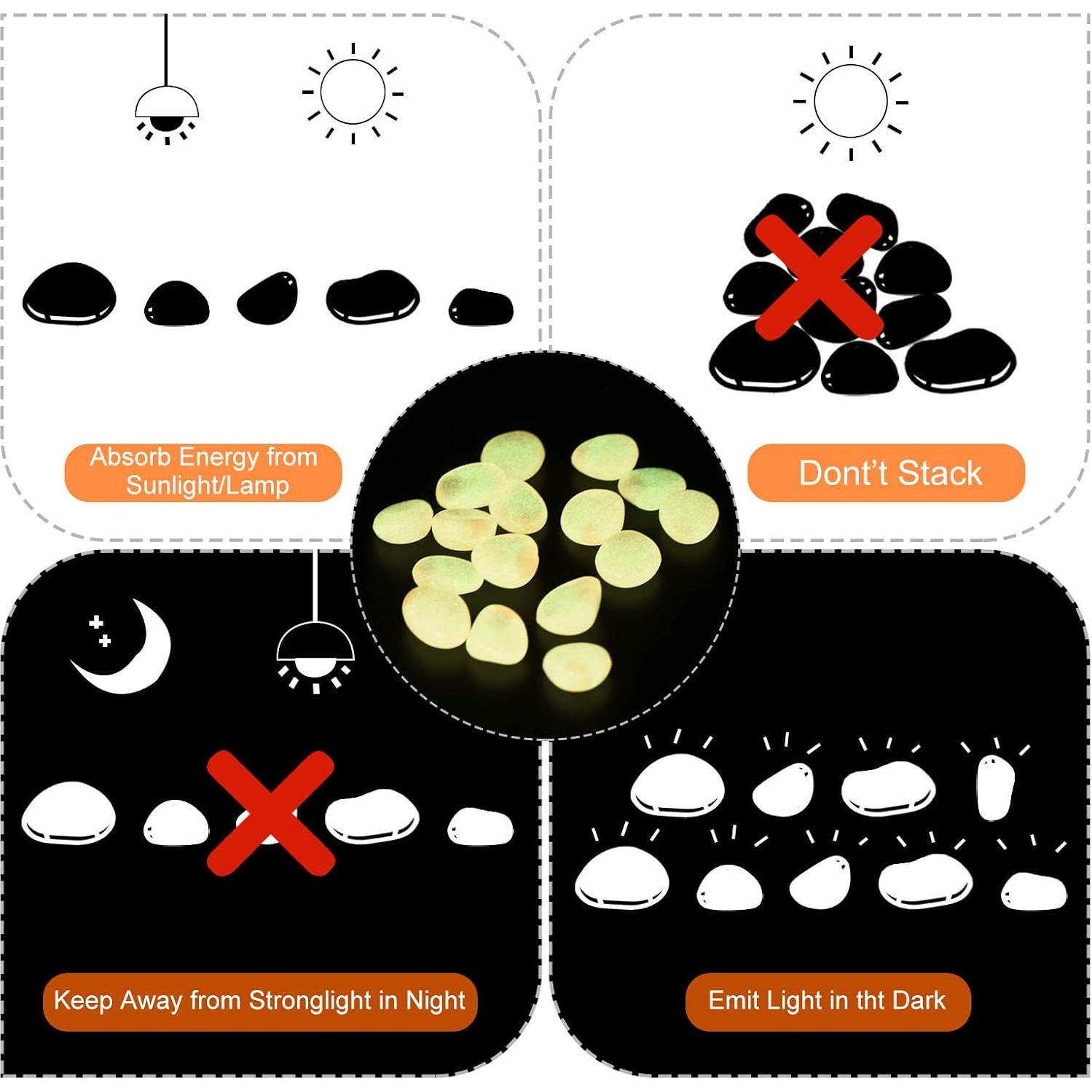 Rocas Brillantes Luminiscentes Rosa 100pcs MECCANIXITY 13-17mm