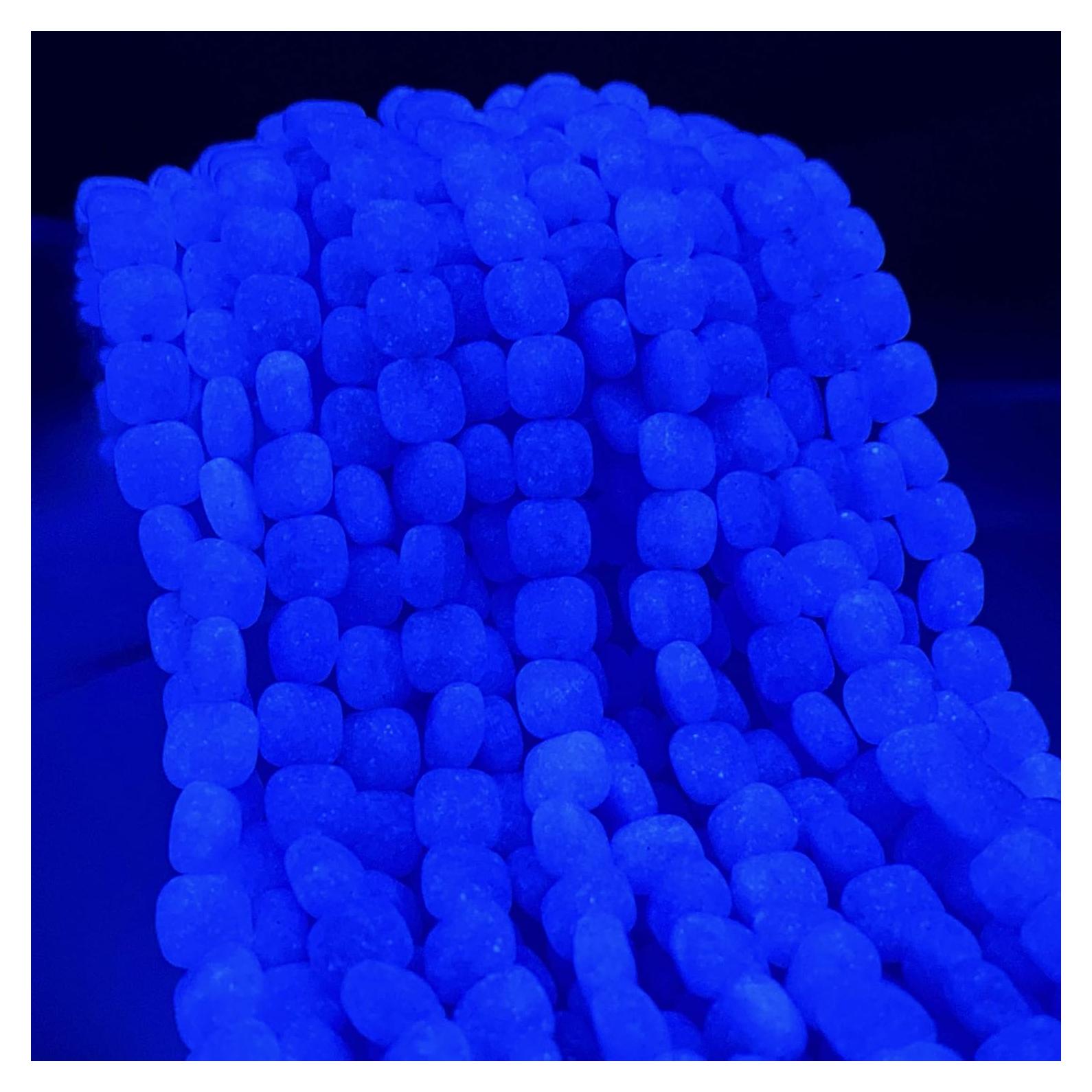 Perlas de Aragonito Azul Mexicano ABC GEMS 12mm Brillan en la Oscuridad