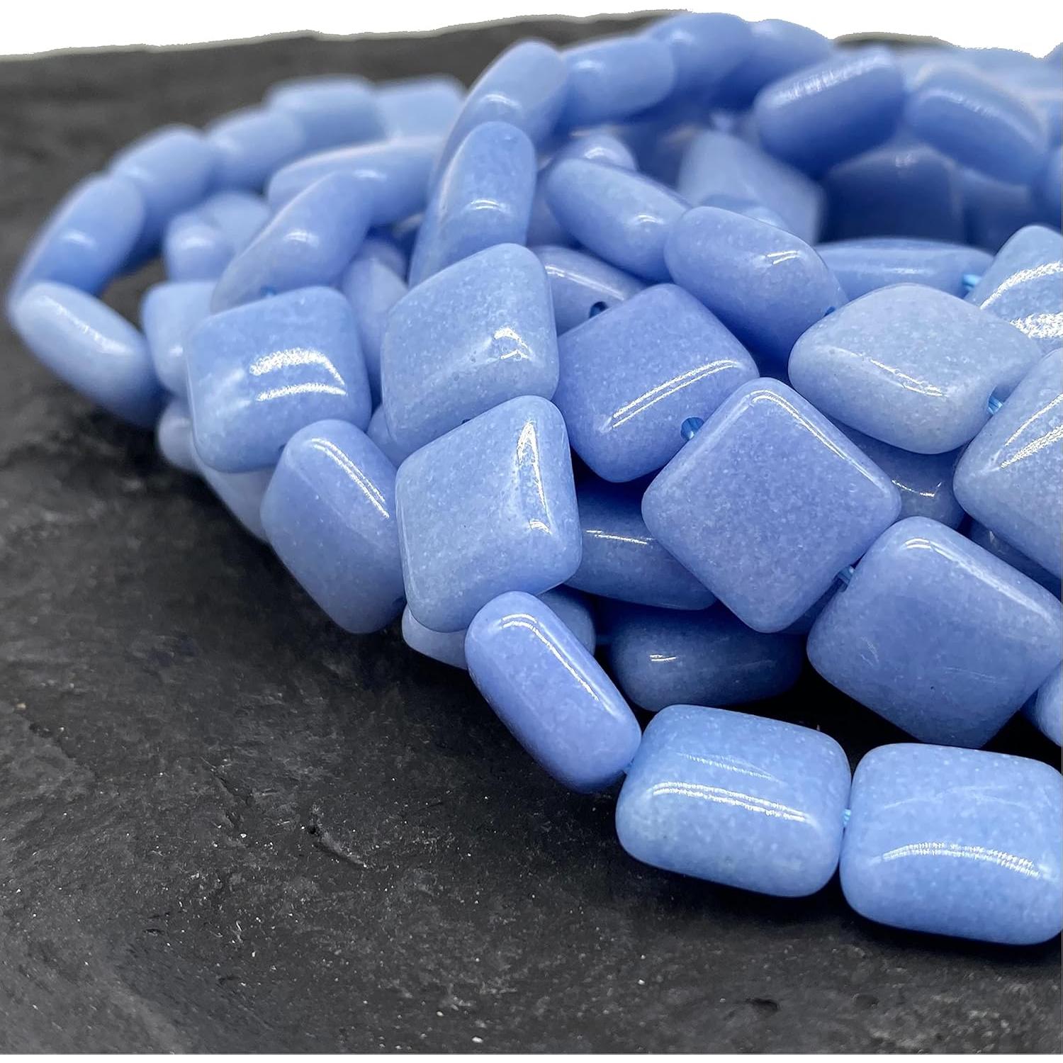 Perlas de Aragonito Azul Mexicano ABC GEMS 12mm Brillan en la Oscuridad