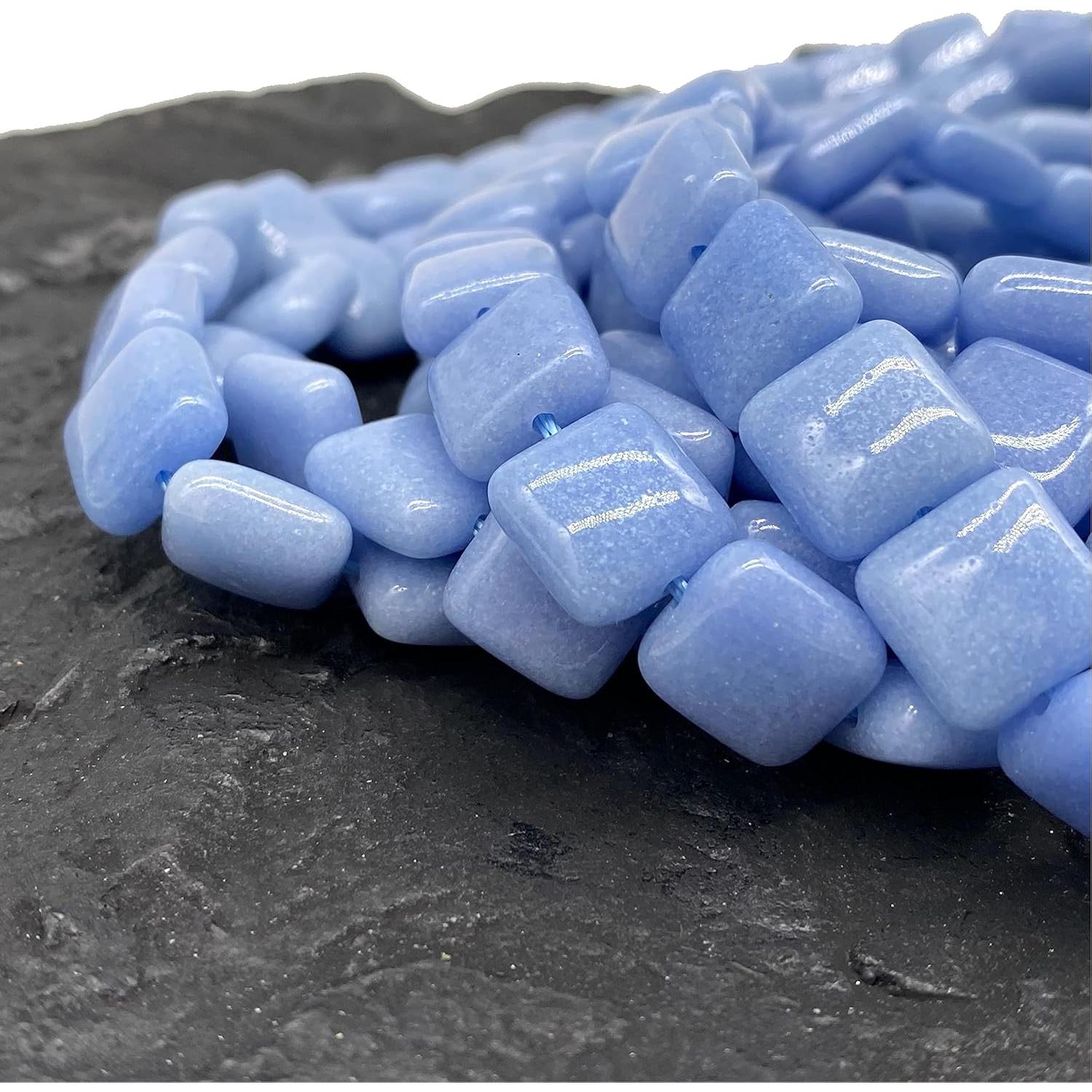 Perlas de Aragonito Azul Mexicano ABC GEMS 12mm Brillan en la Oscuridad