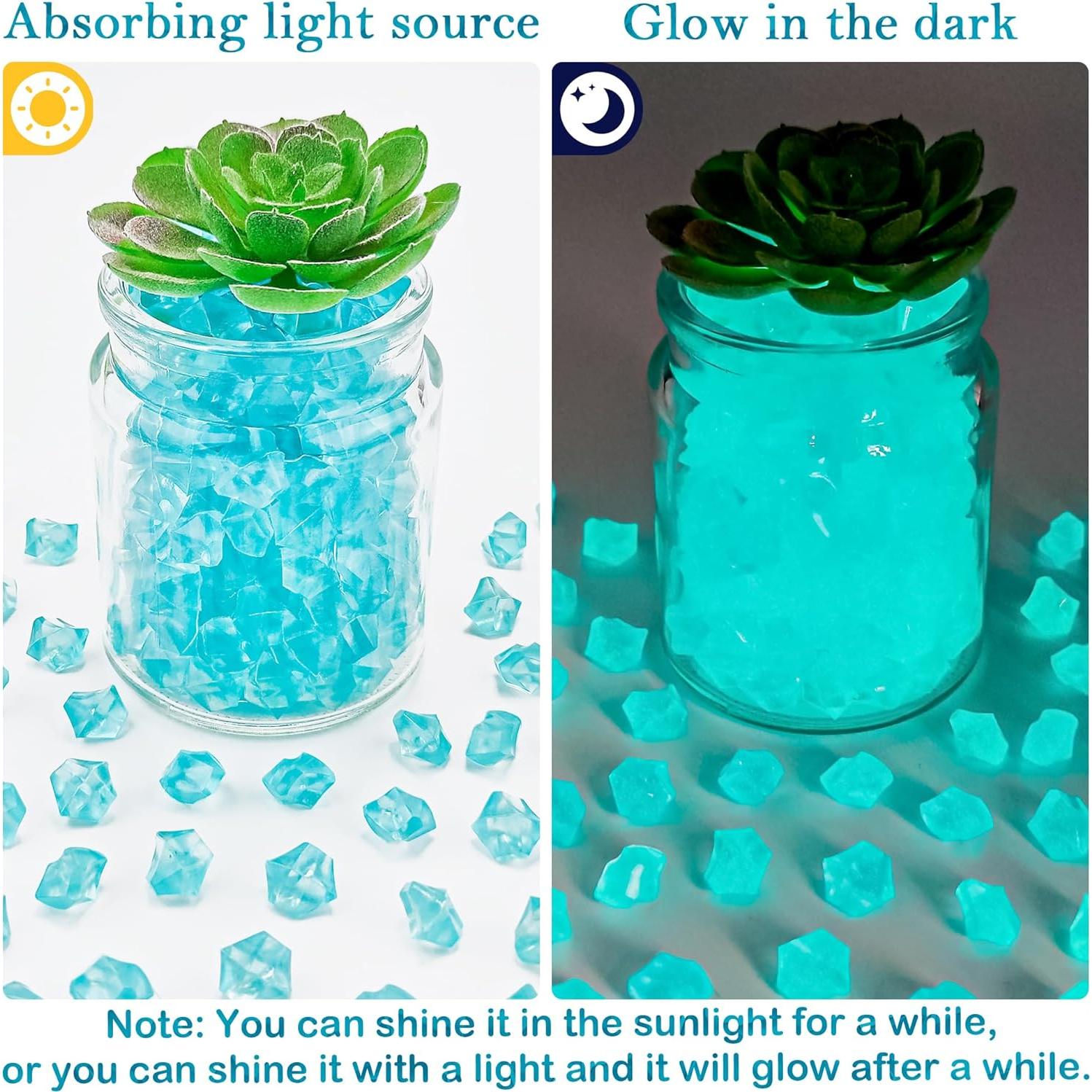 Cubos de Hielo Acrílicos Luminiscentes Kaiyuan 100pcs Azul