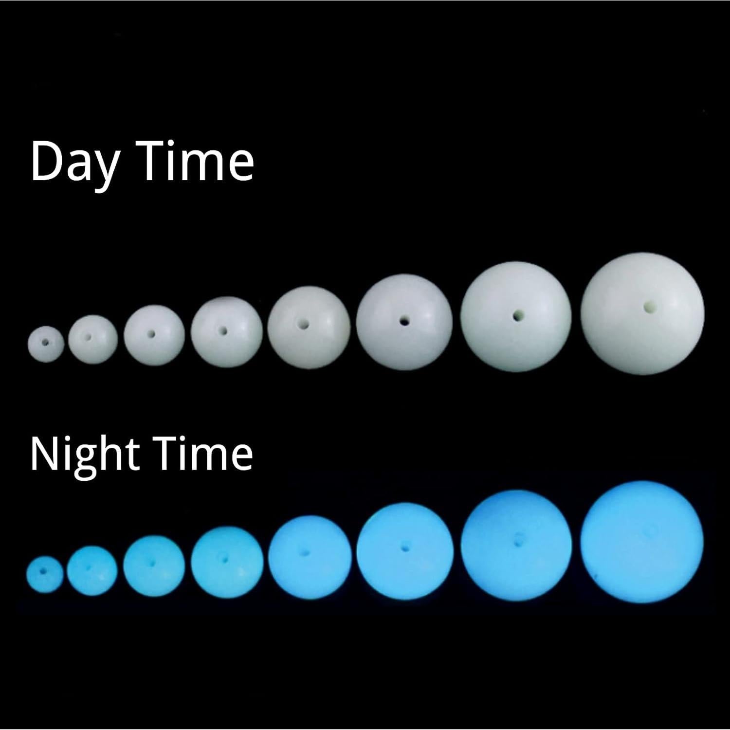 Perlas Luminosa Solar 6mm Azul ACYUNLEI 100 Piezas DIY