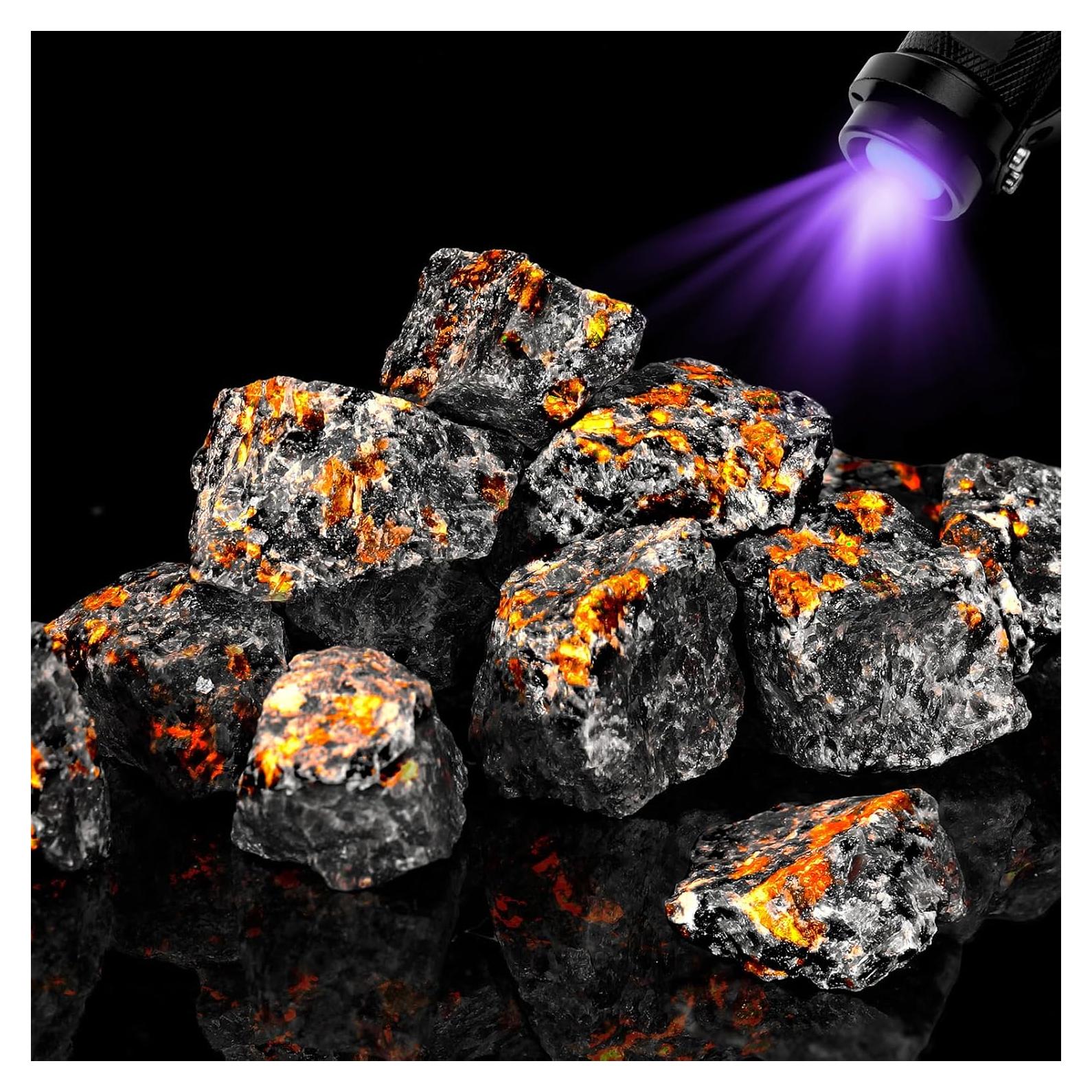 Piedra Yooperlite 300g Brillo UV Natural para Decoración