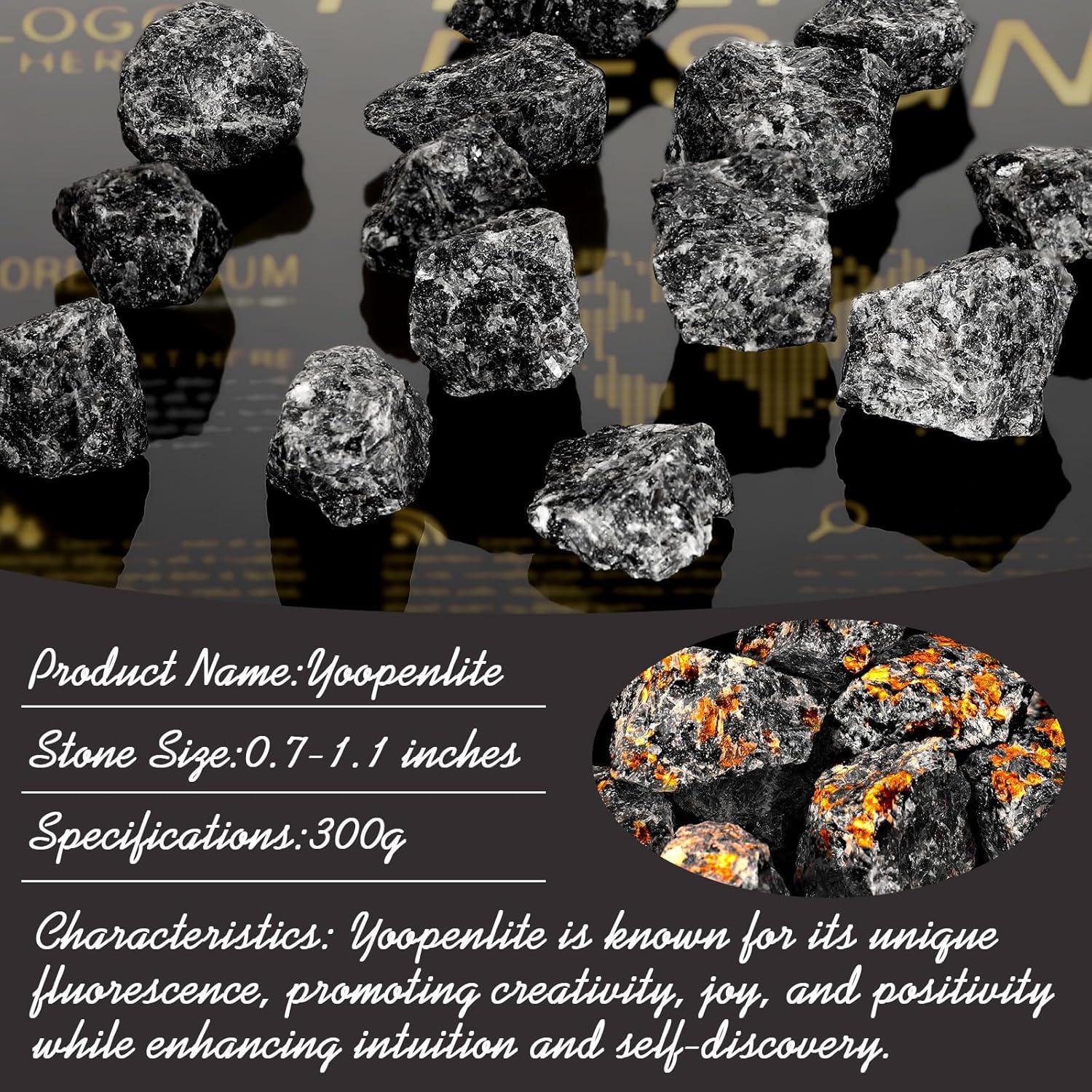 Piedra Yooperlite 300g Brillo UV Natural para Decoración