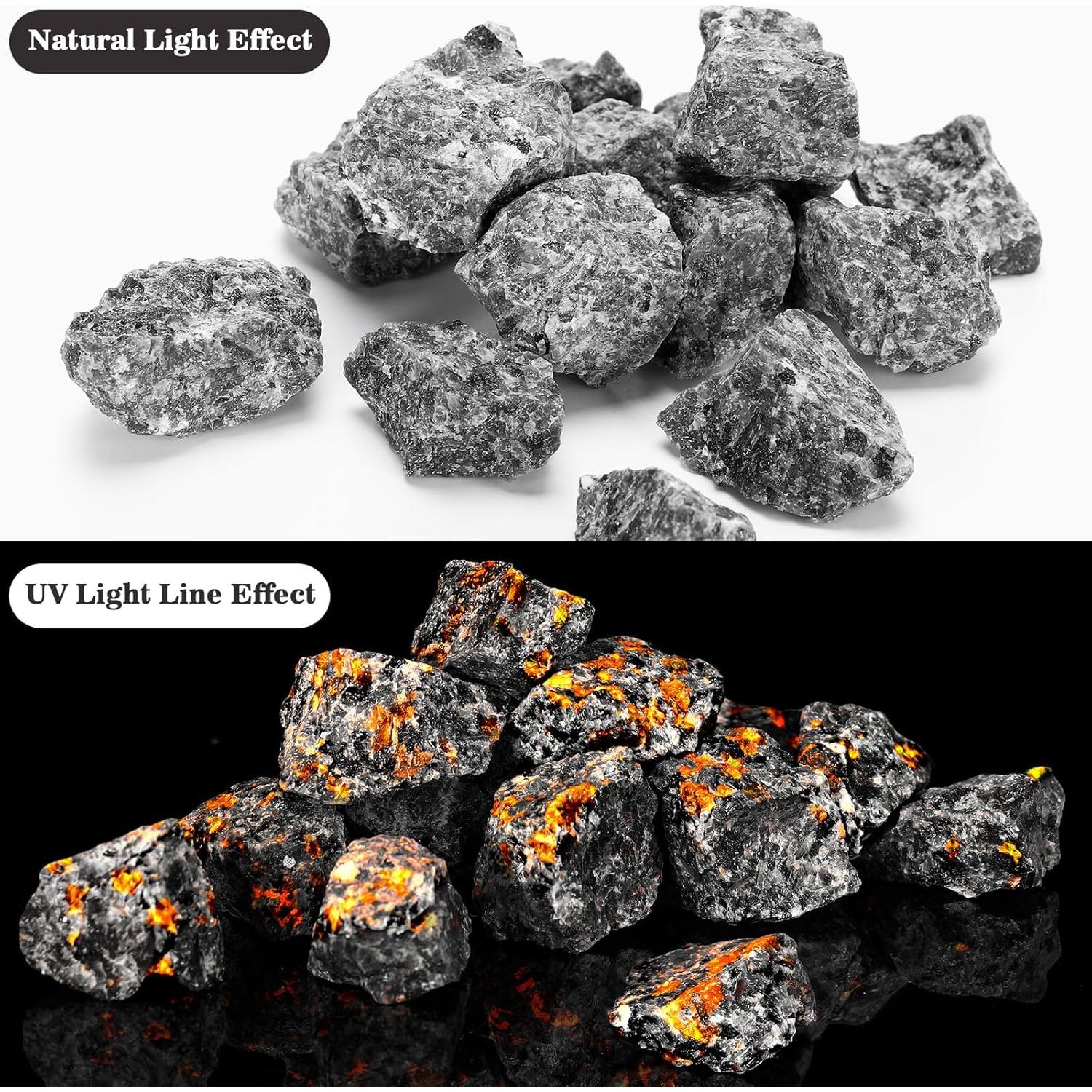 Piedra Yooperlite 300g Brillo UV Natural para Decoración