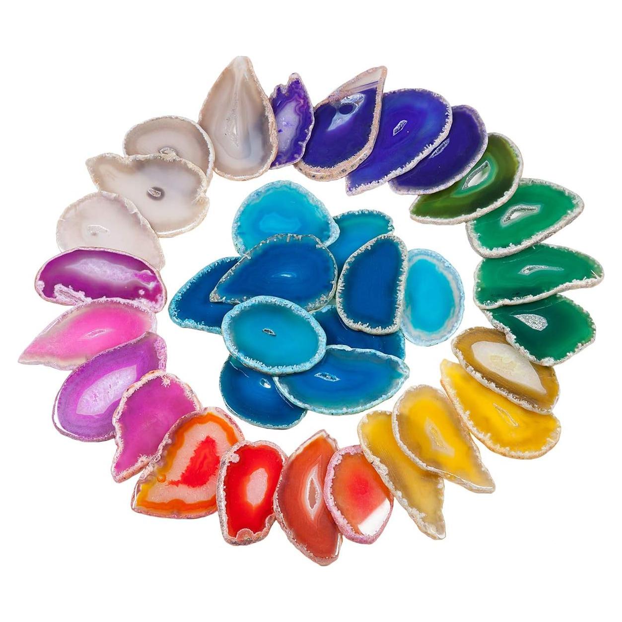 Conjunto de 10 Rodajas de Ágata Multicolor Rockcloud 3-8 cm