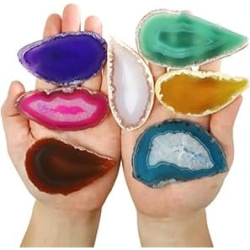 Conjunto de 10 Rodajas de Ágata Multicolor Rockcloud 3-8 cm