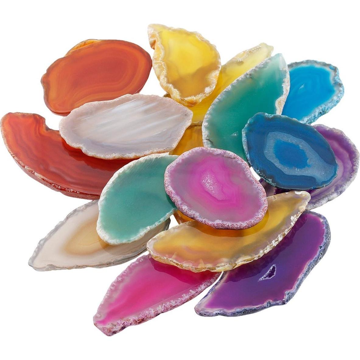 Conjunto de 10 Rodajas de Ágata Multicolor Rockcloud 3-8 cm