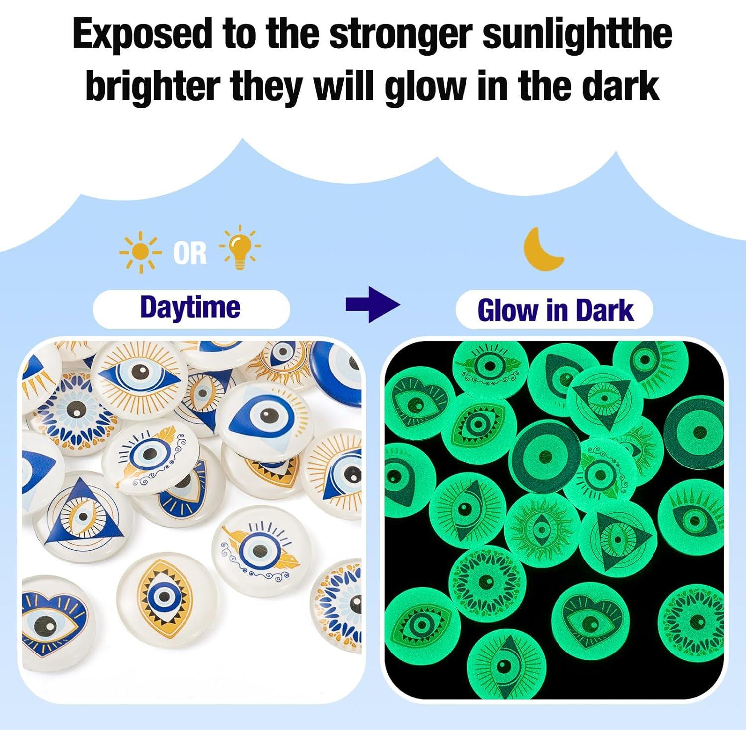 20 Piezas Cabochones de Vidrio Ojo Maligno Crafans 25mm