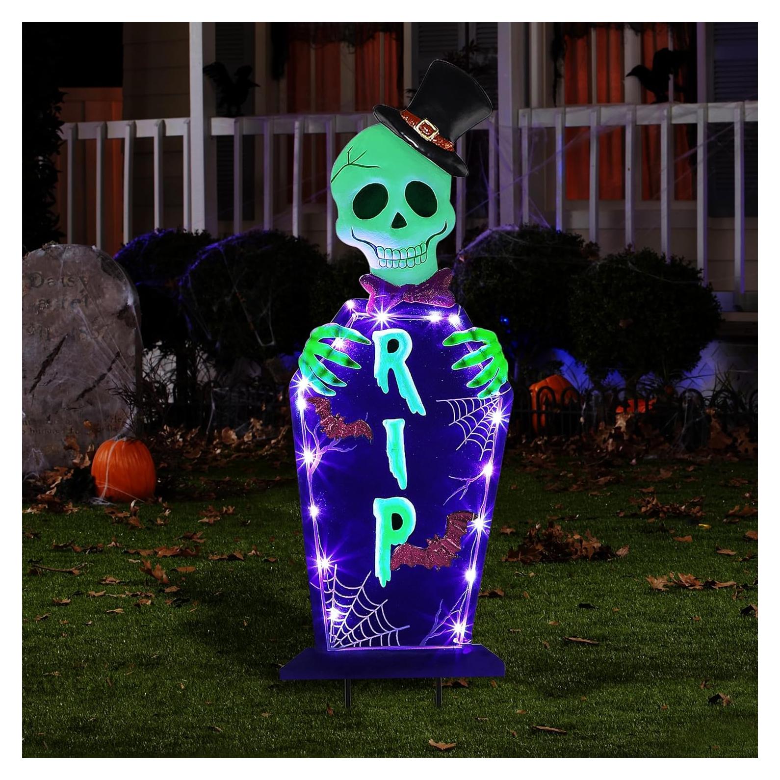 Estaca de Jardín Halloween Joliyoou con Lámpara Solar 67 cm