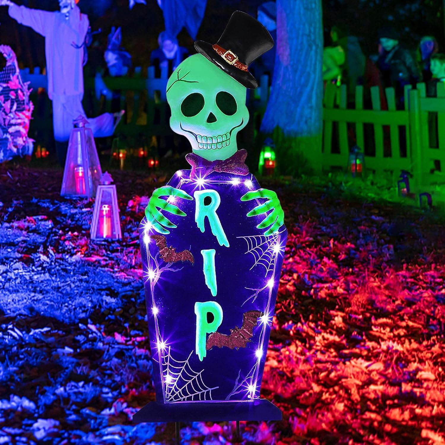 Estaca de Jardín Halloween Joliyoou con Lámpara Solar 67 cm