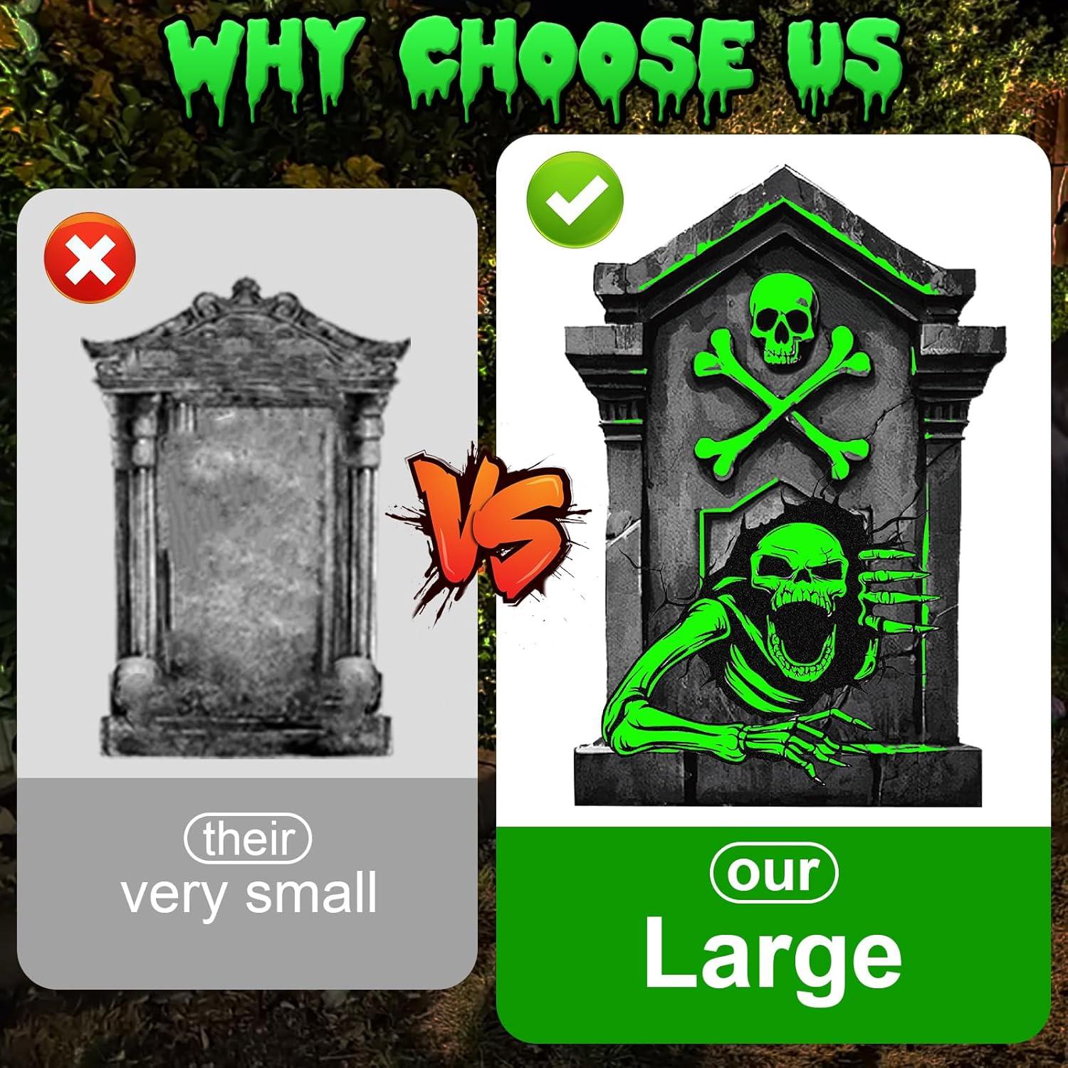 Decoraciones de Tumbas de Cementerio Halloween - 5 Piezas que Brillan