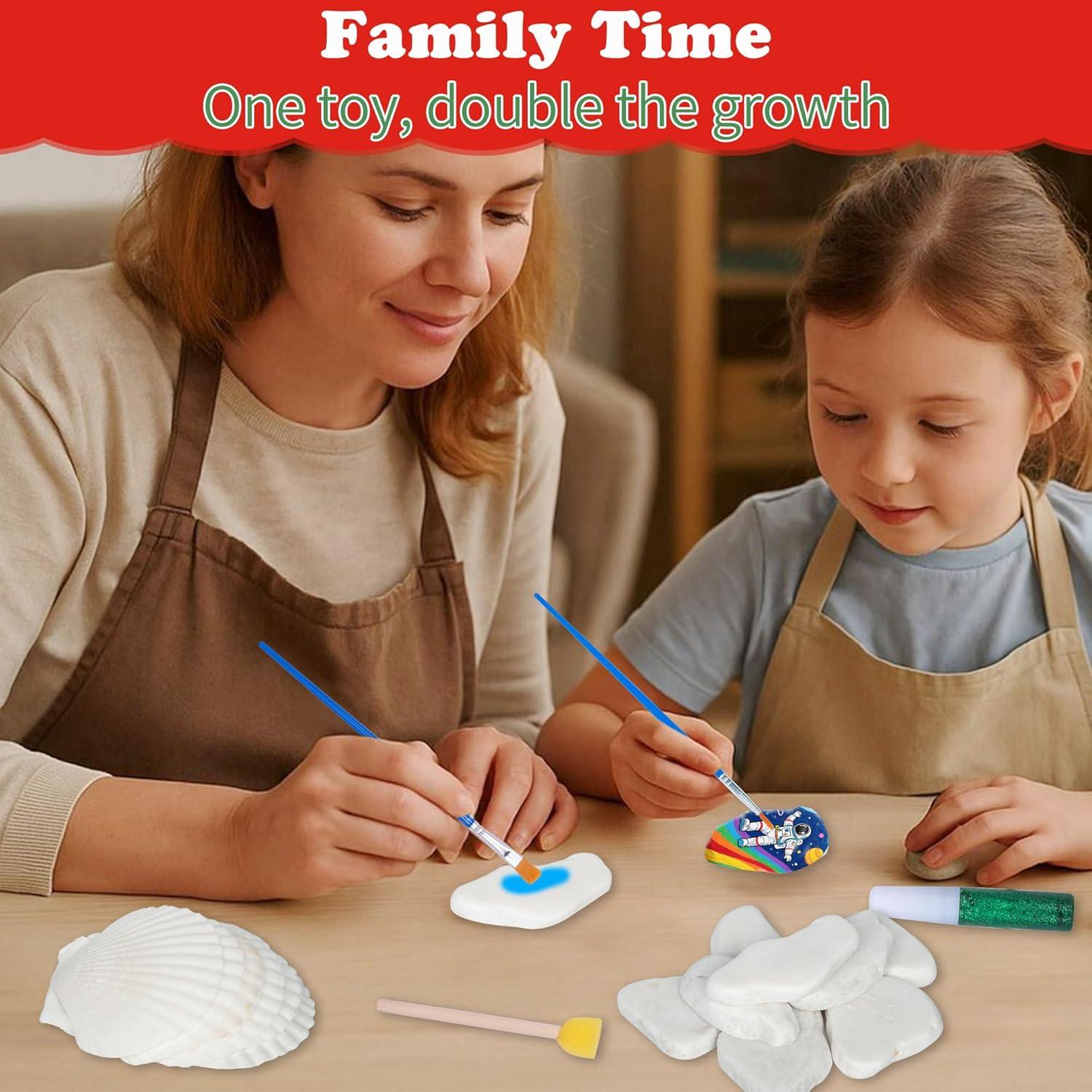 Kit de Pintura de Rocas y Conchas Awsoo - Brillan en la Oscuridad