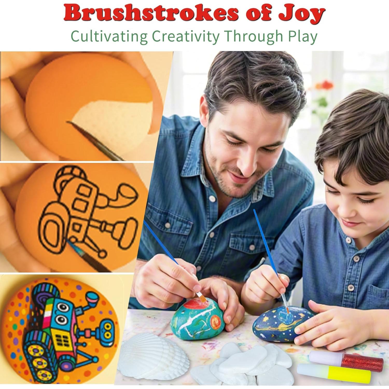 Kit de Pintura de Rocas y Conchas Awsoo - Brillan en la Oscuridad