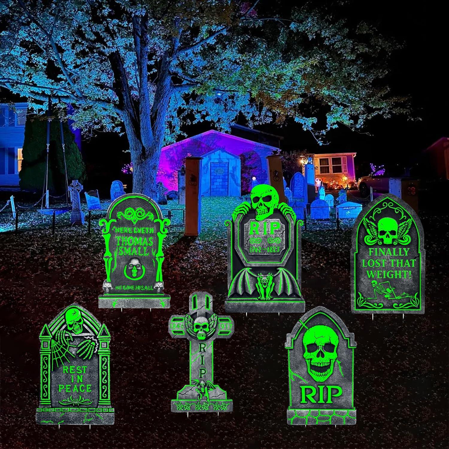 Lápidas Espeluznantes CiniQy para Halloween - Paquete de 6