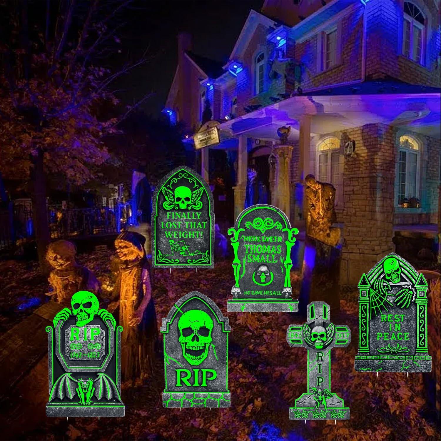 Lápidas Espeluznantes CiniQy para Halloween - Paquete de 6