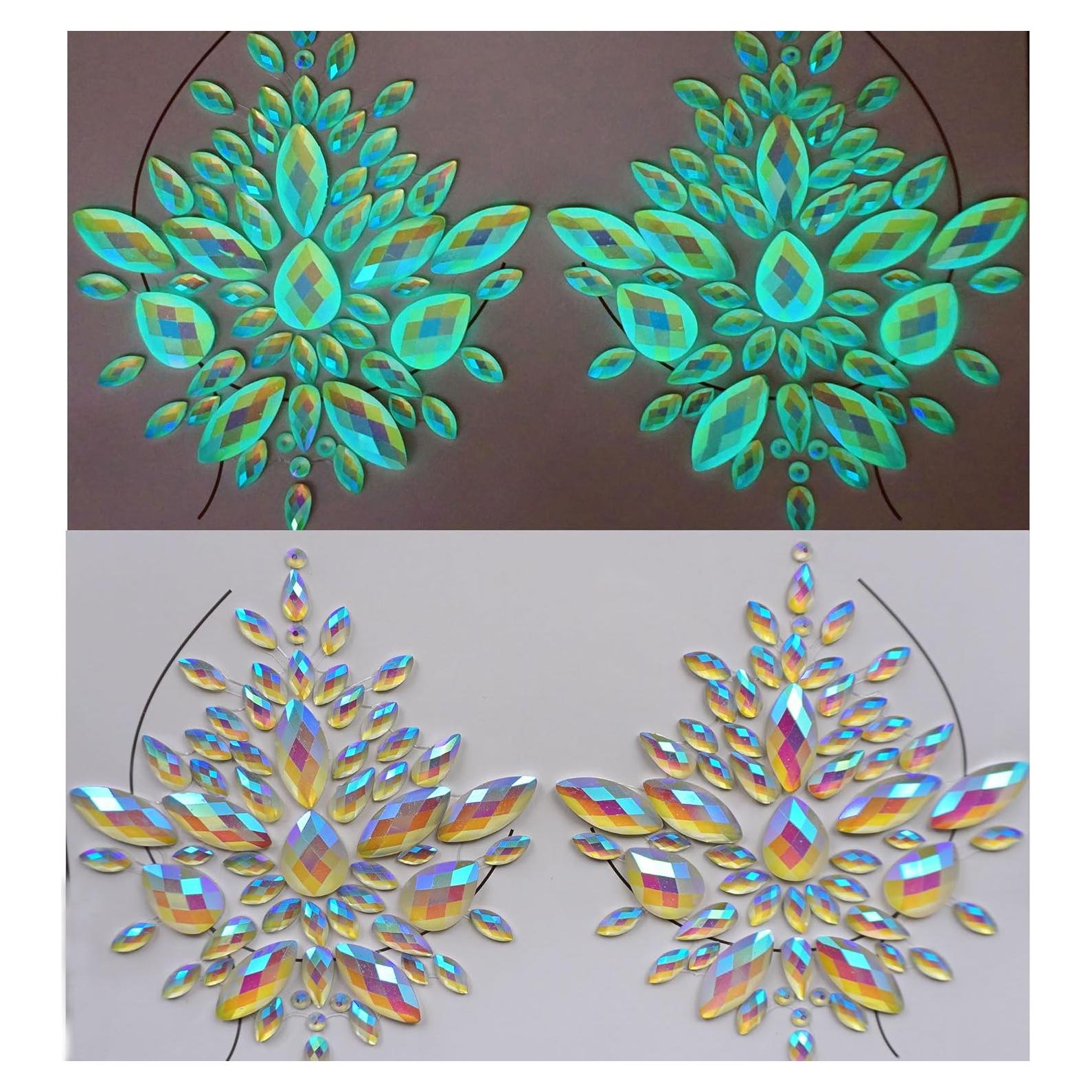 Joyas Faciales Brillantes Topaz - Pegatinas Corporales Halloween