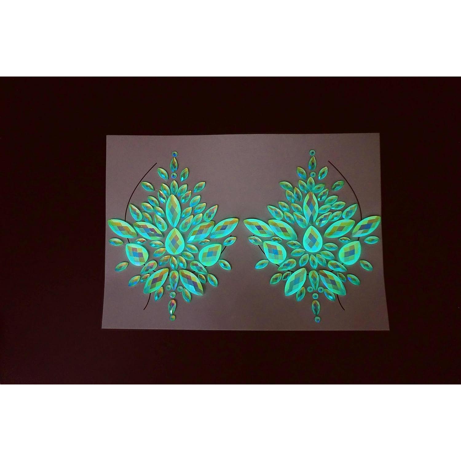 Joyas Faciales Brillantes Topaz - Pegatinas Corporales Halloween