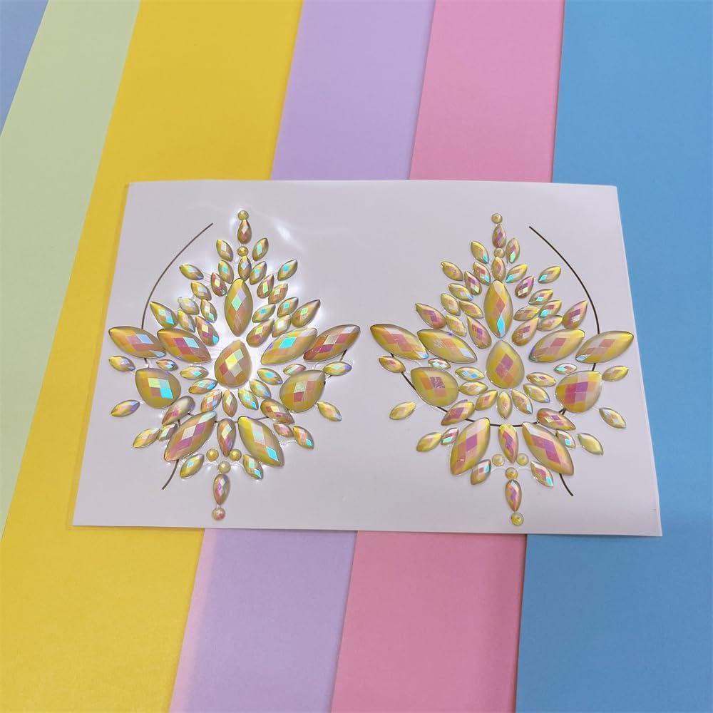 Joyas Faciales Brillantes Topaz - Pegatinas Corporales Halloween