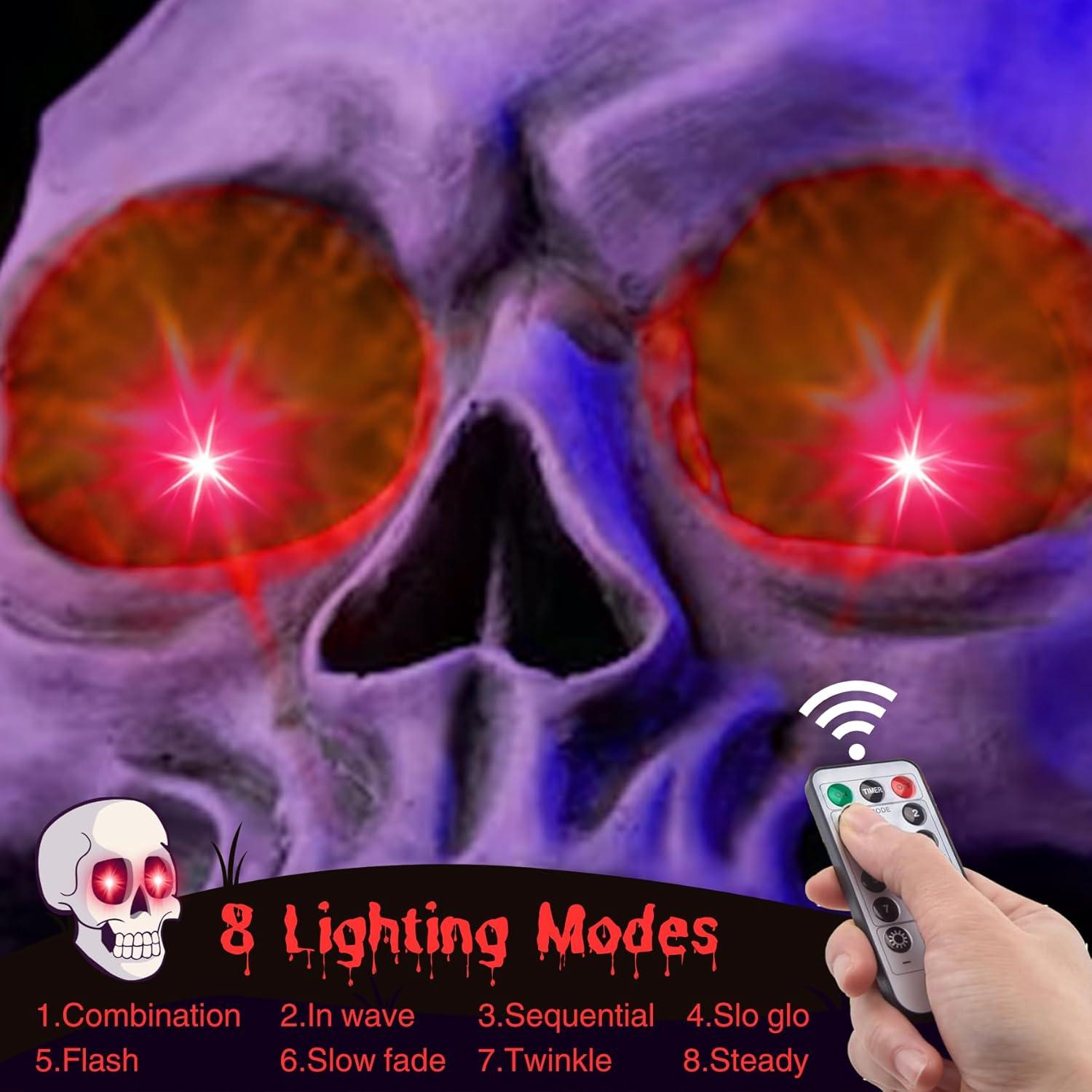 Paquete de 4 Ojos LED Brillantes Rojo LCHUANG para Halloween