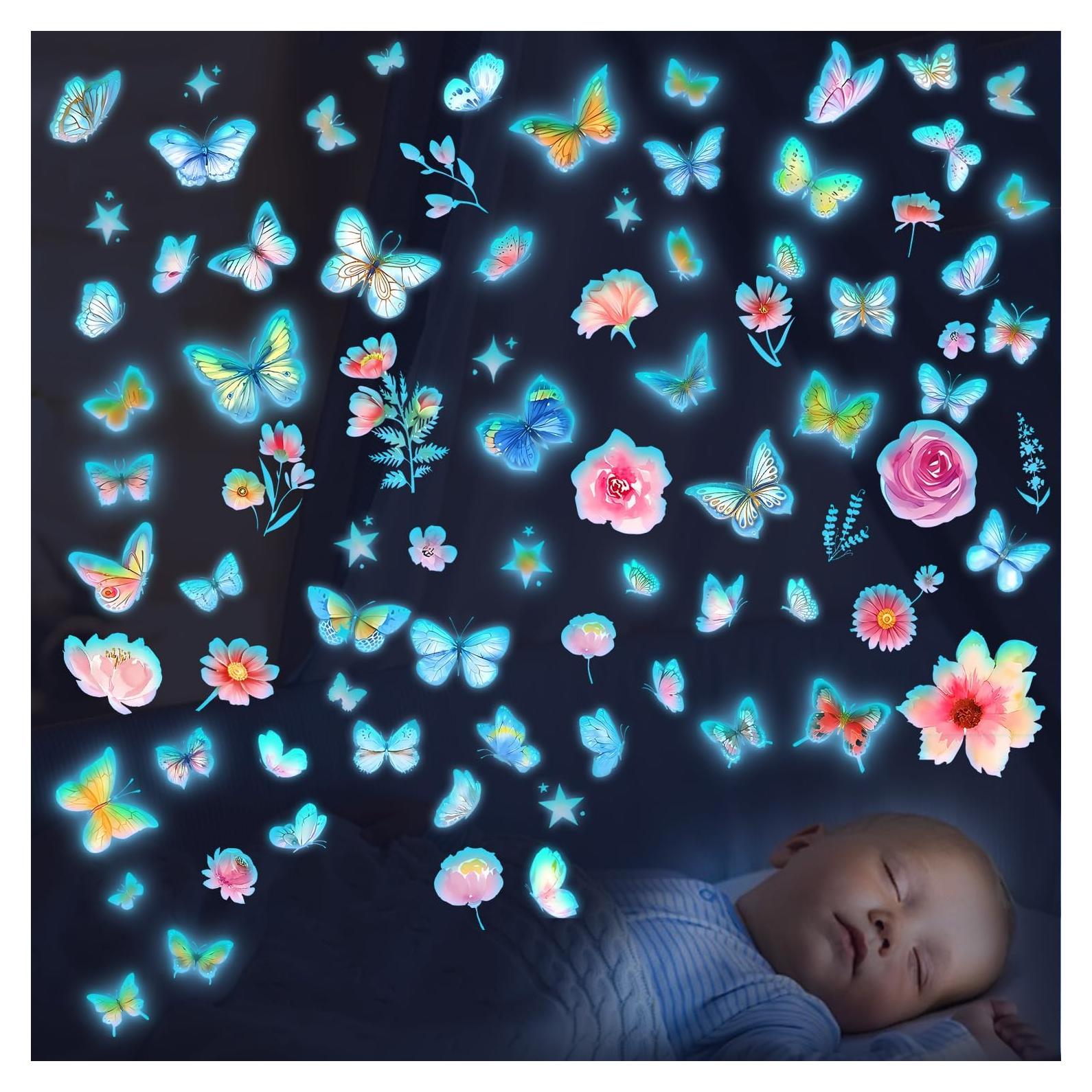 Calcomanías de Pared Brillantes Youcoscos - Mariposas Luminiscentes