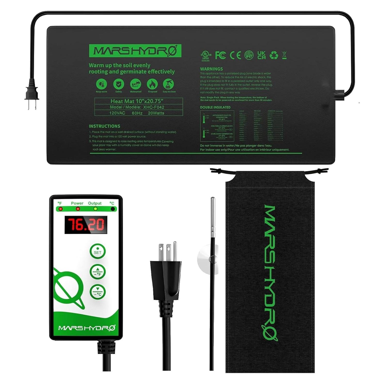 Alfombrilla Térmica MARS HYDRO 10x20.75" con Termostato