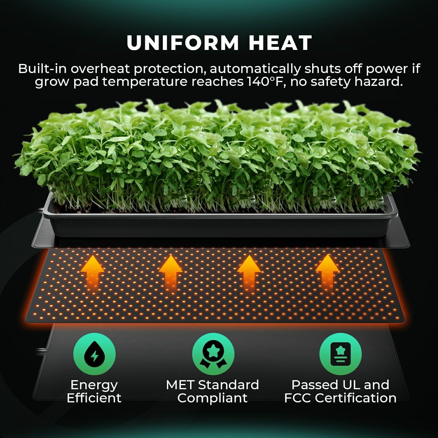 Alfombrilla Térmica MARS HYDRO 10x20.75" con Termostato