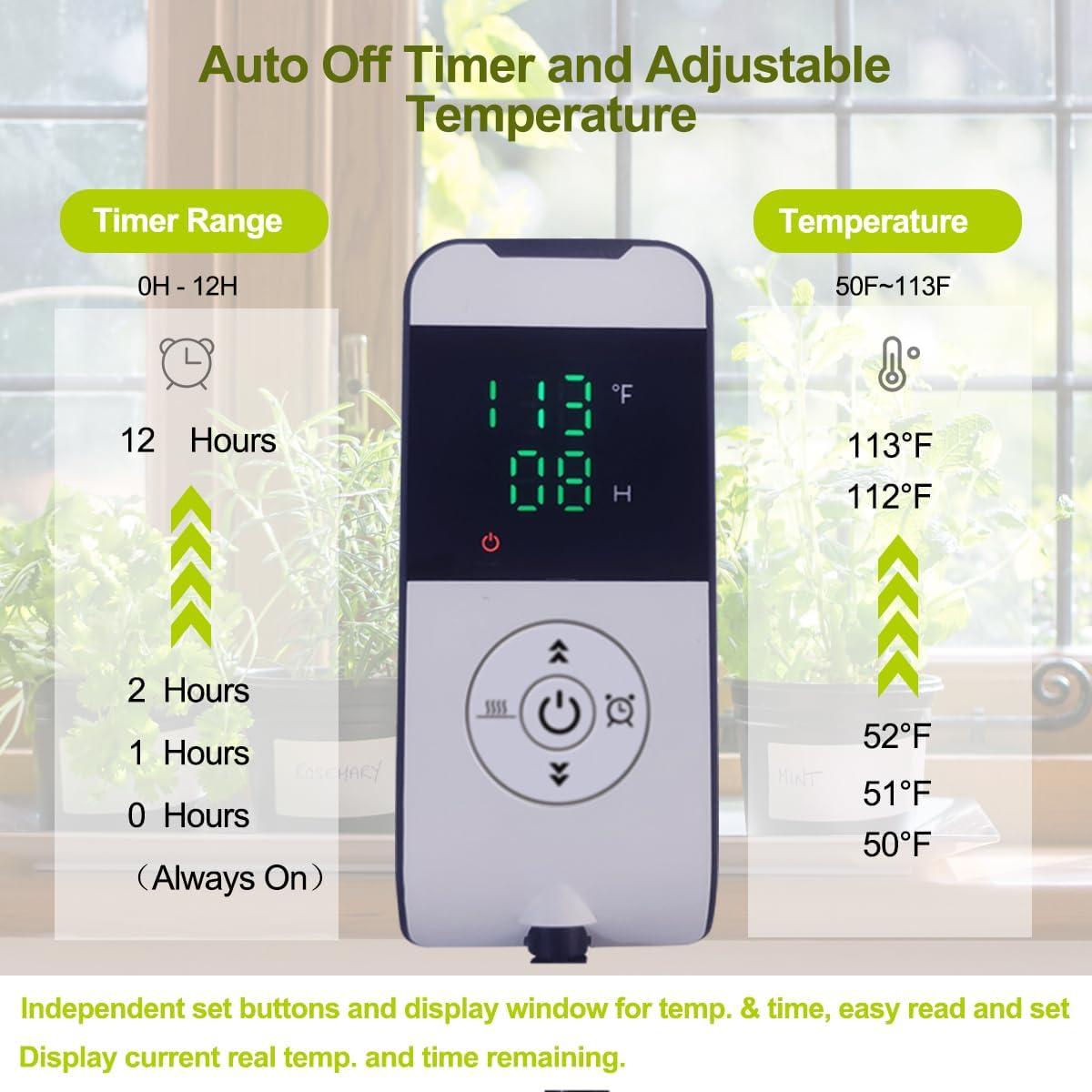 Alfombrilla Térmica para Plantas HEATIDEAS 25.4x52.7cm con Termostato