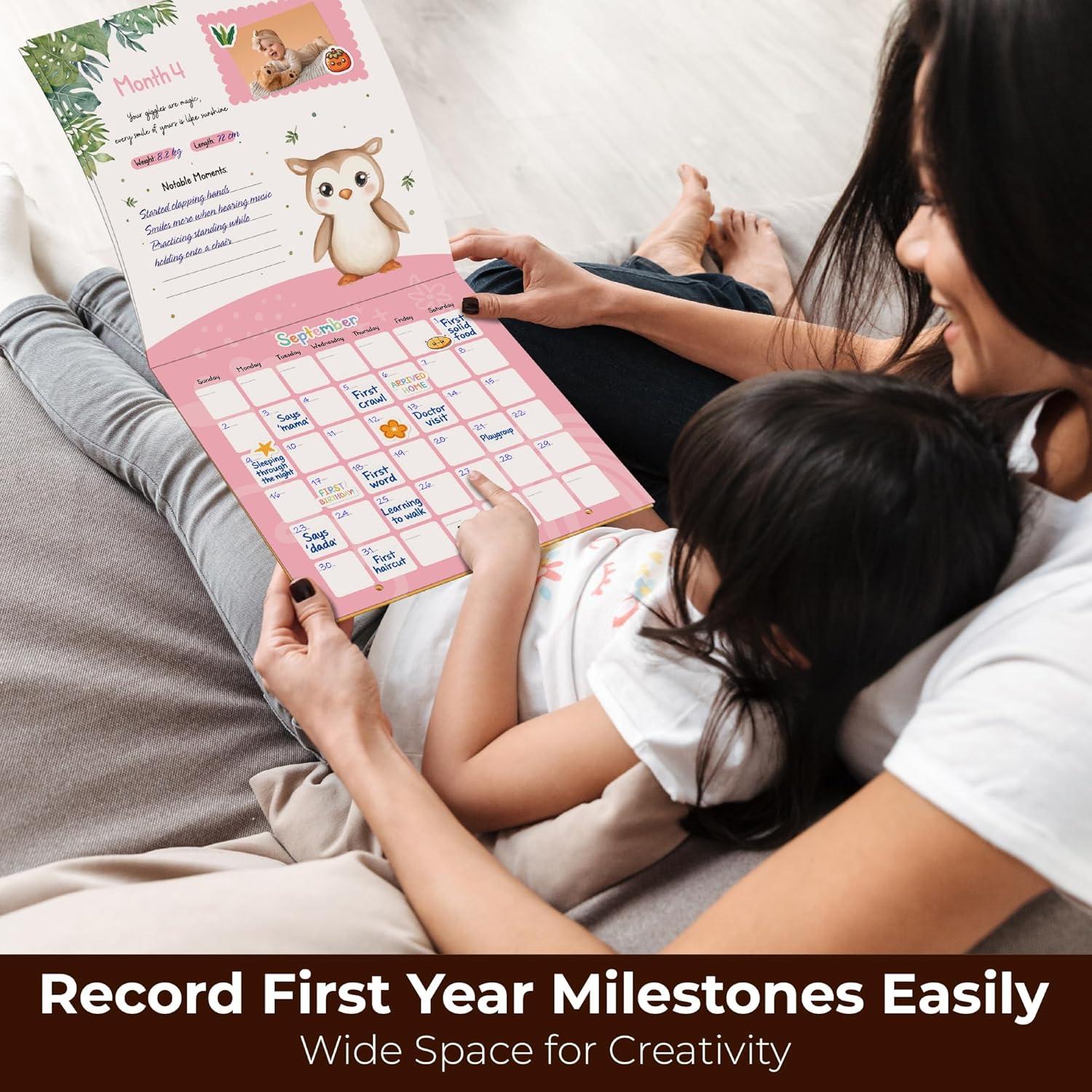 Calendario de Bebé Primer Año WOODAMORE con Stickers 27.94 cm