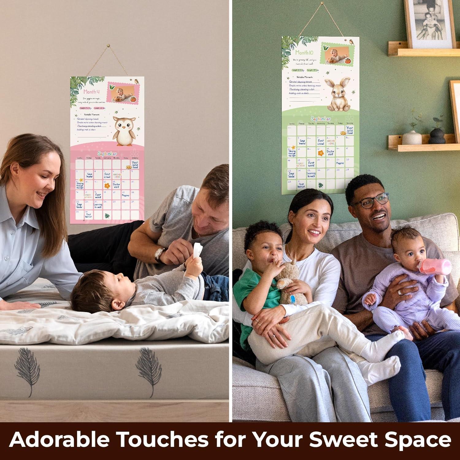 Calendario de Bebé Primer Año WOODAMORE con Stickers 27.94 cm