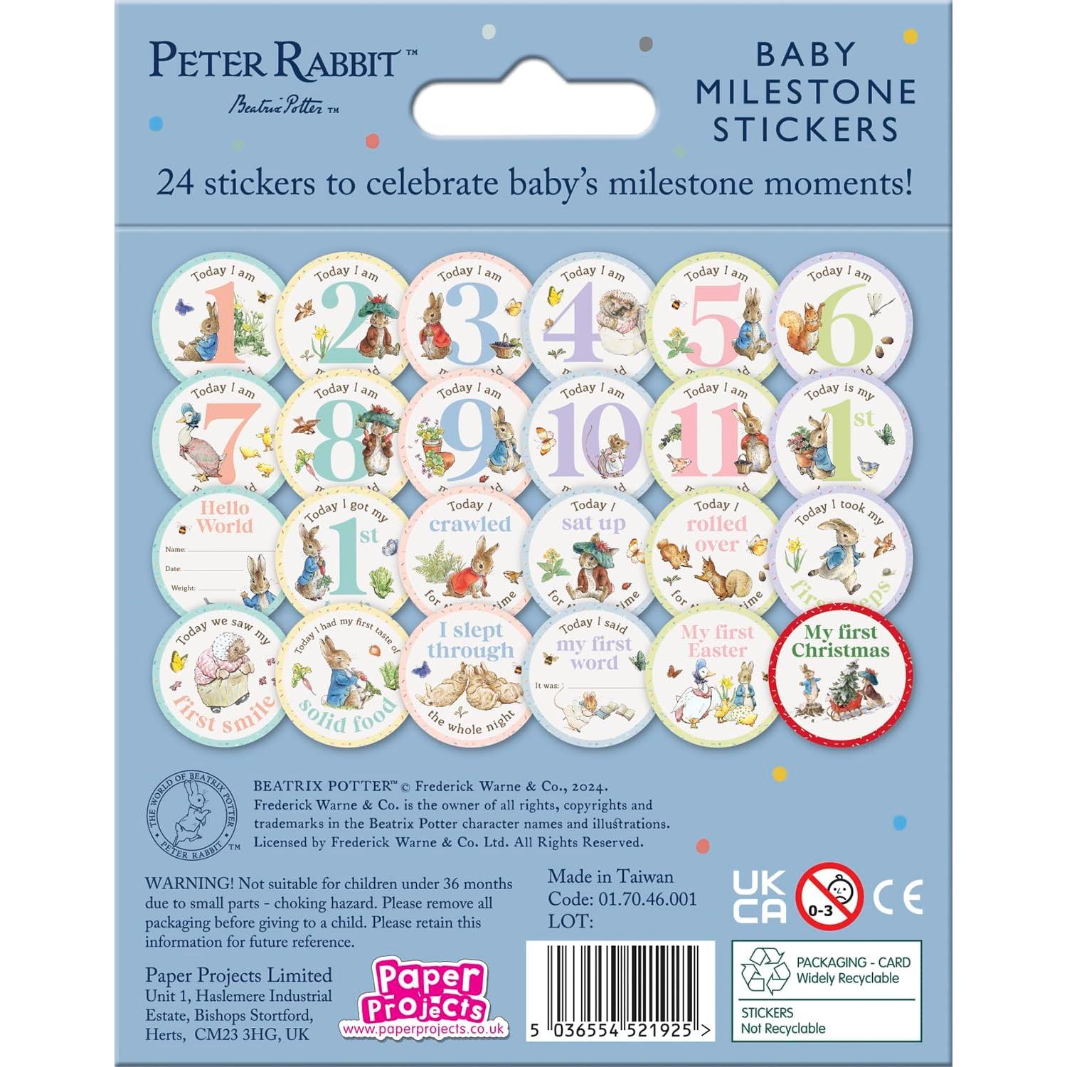 Pegatinas de Hitos para Bebés Peter Rabbit - 24 Unidades