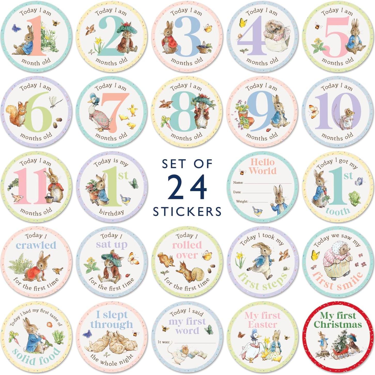 Pegatinas de Hitos para Bebés Peter Rabbit - 24 Unidades