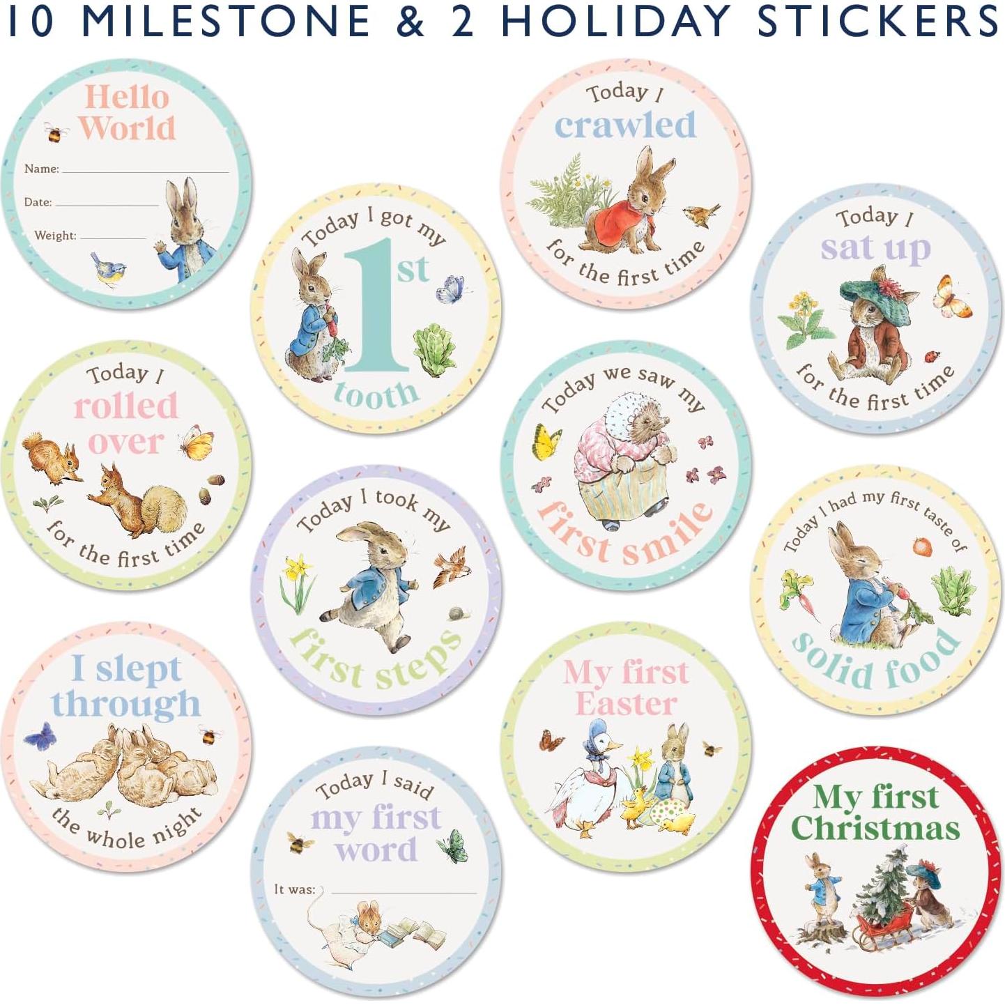 Pegatinas de Hitos para Bebés Peter Rabbit - 24 Unidades