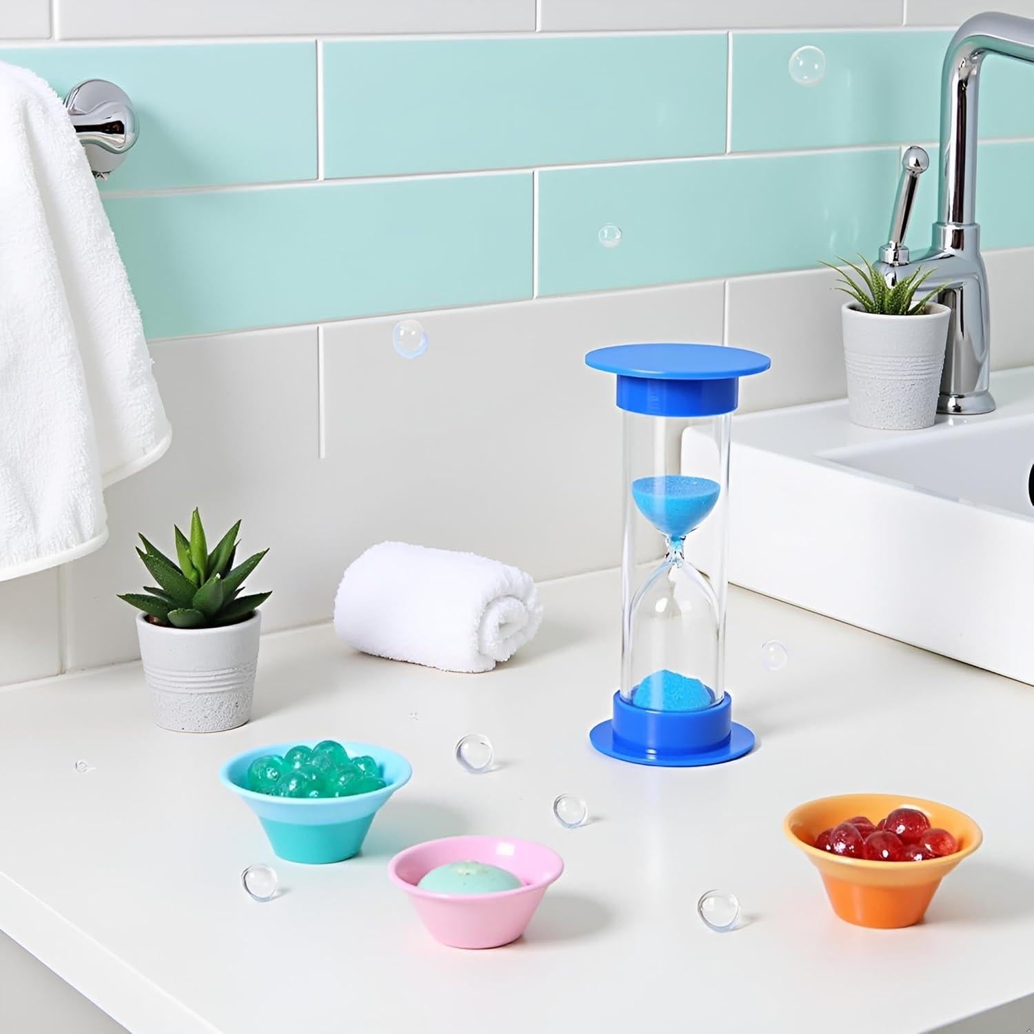 Temporizadores de Arena Azul para Niños Calsgkspray 2 Pcs